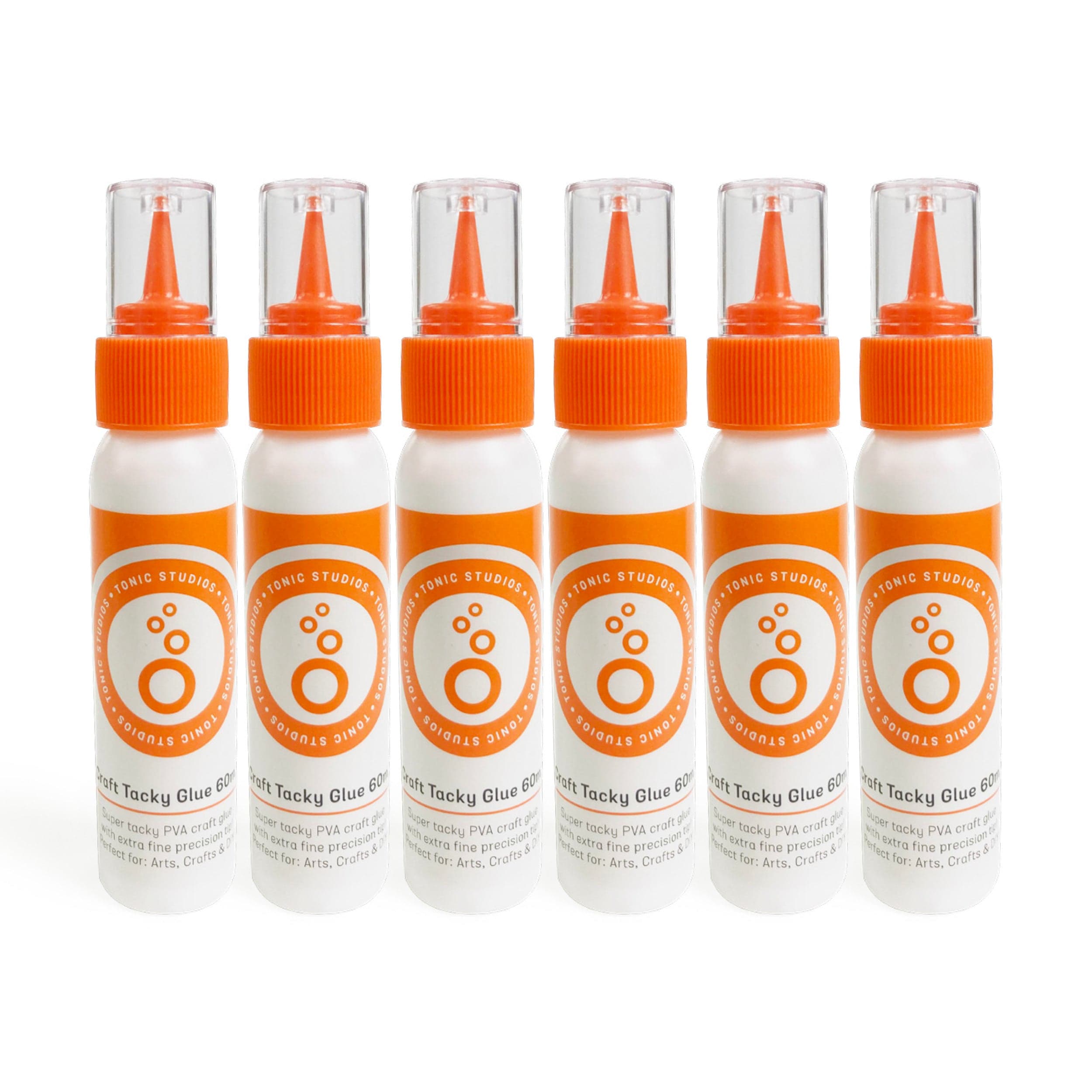 6-Pack Craft Tacky Glue 60ml | Fast-Drying PVA Adhesive for DIY Projects, Scrapbooking & Home Repairs | Strong Bond for Paper, Fabric & Wood | Ideal for Arts & Crafts, School Projects & Home Decor