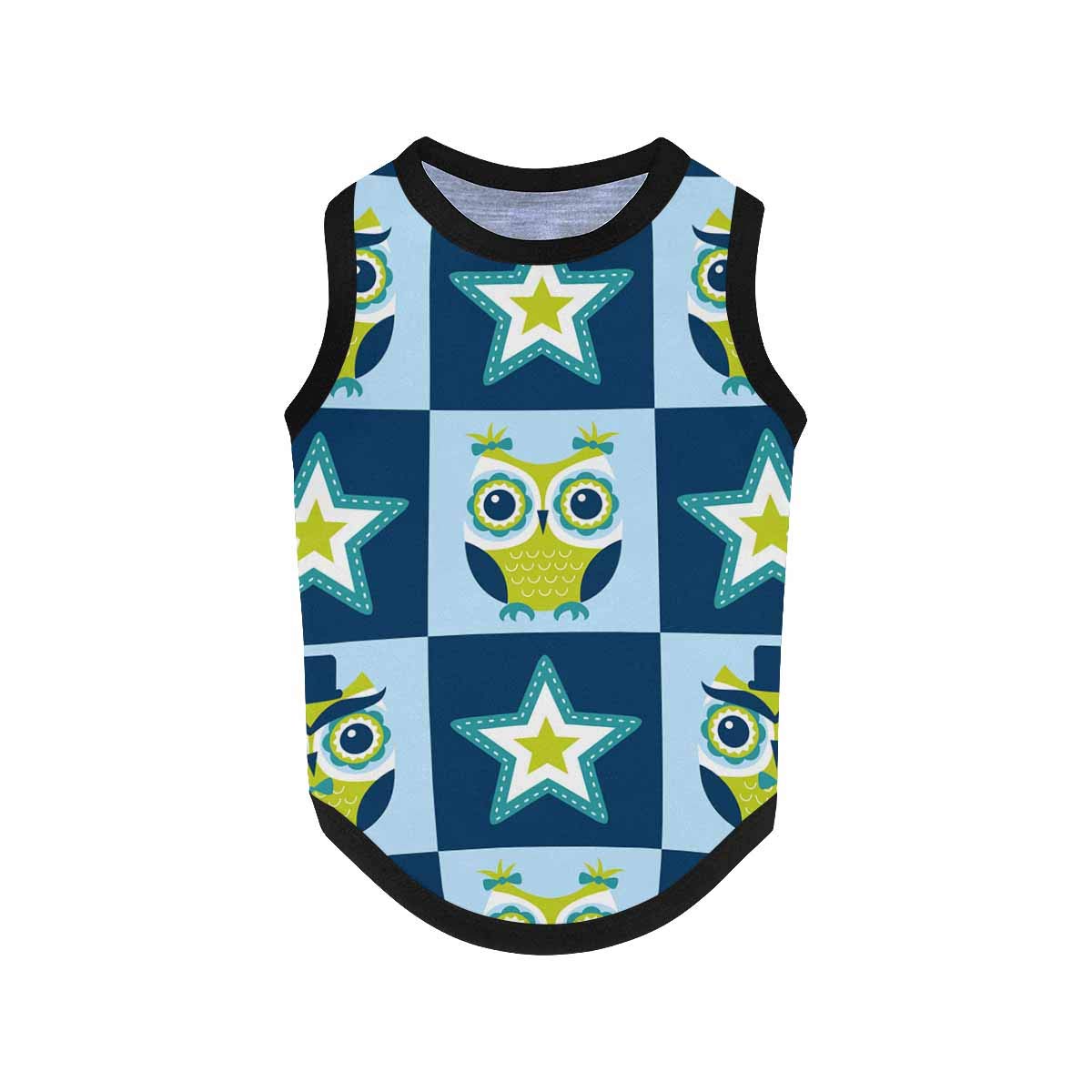 InterestPrint Owls & Stars Dog Tank Top - Breathable Summer Vest for Small Dogs | Perfect for Outdoor Walks & Playtime