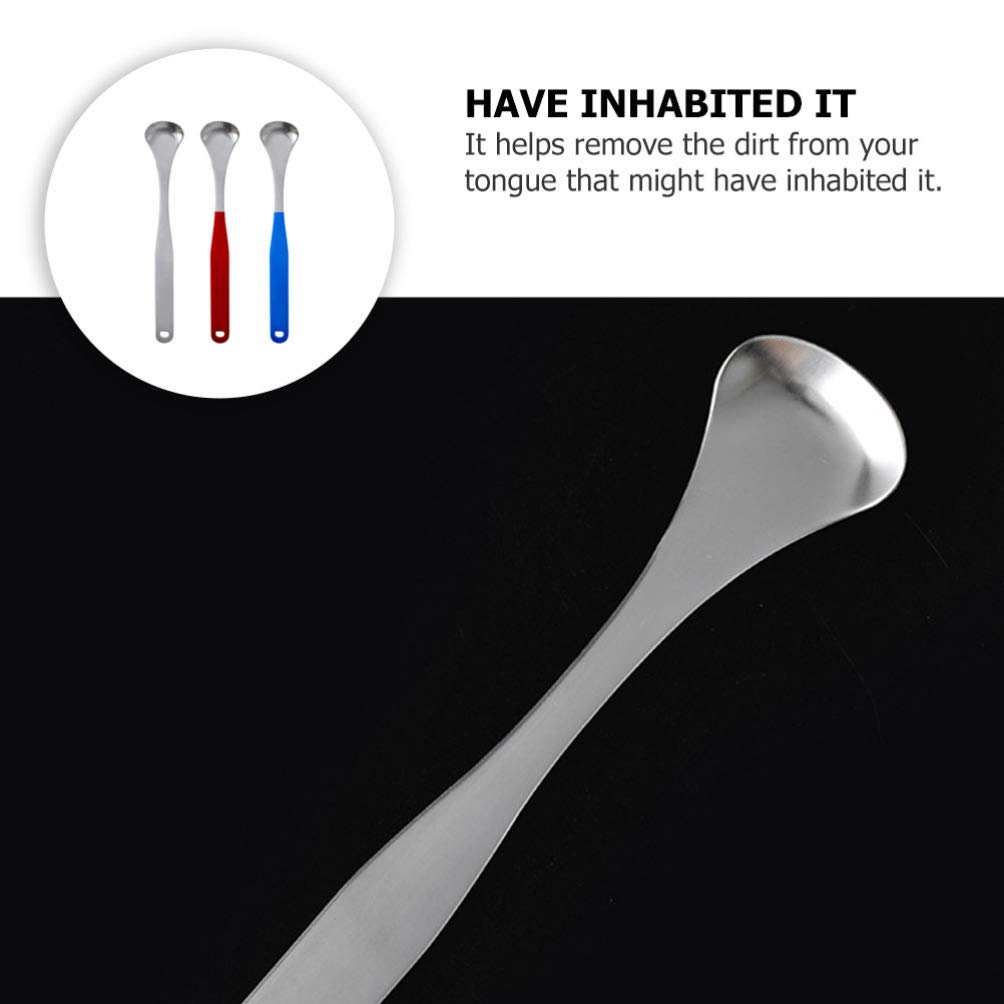 3-Piece Metal Tongue Scraper Set for Adults - Stainless Steel Bad Breath Remover, Oral Hygiene & Teeth Cleaning Tool - Perfect for Home, Travel & Daily Dental Care Routine