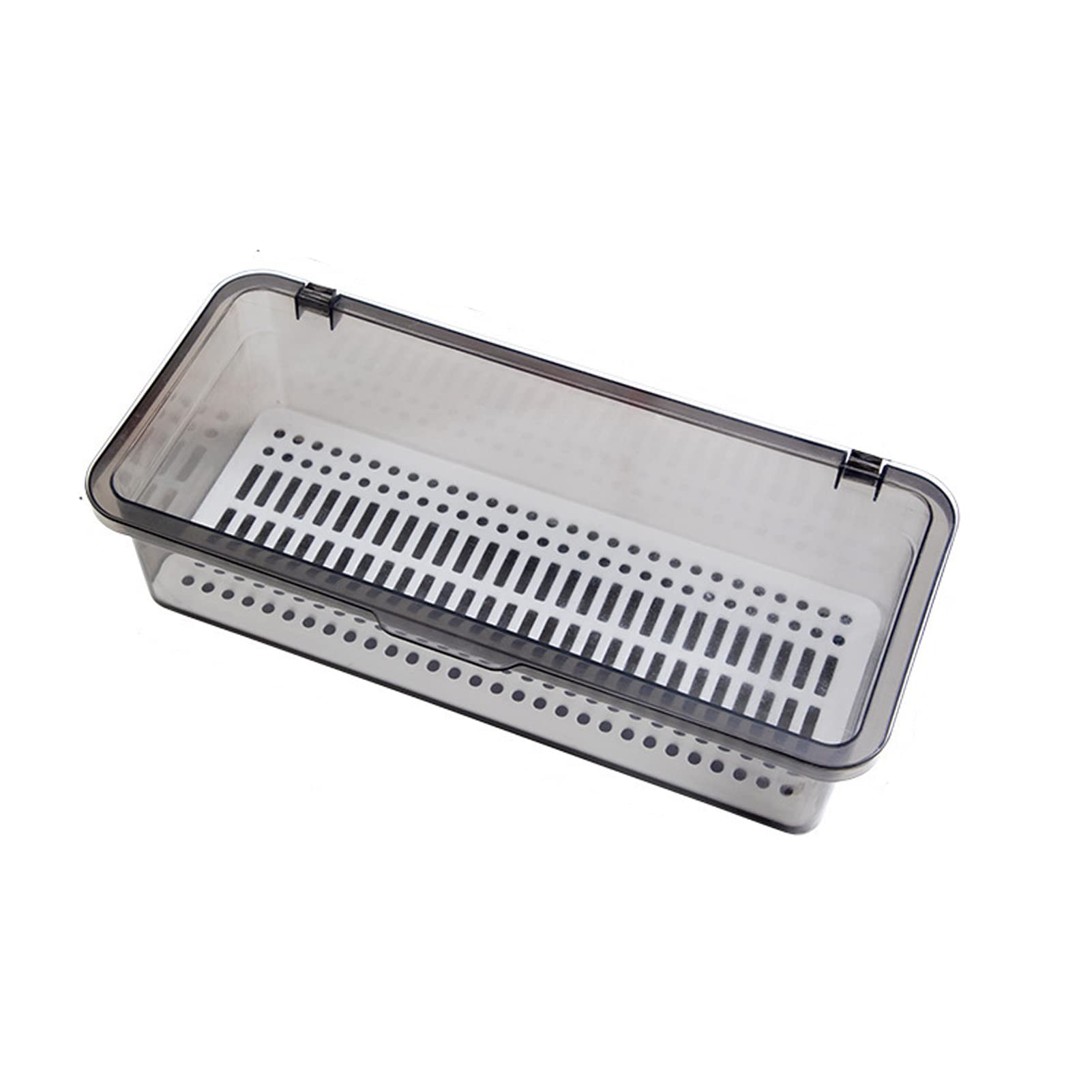 YDYBY Countertop Utensil Holder with Lid - Plastic Silverware Tray & Flatware Organizer for Kitchen Drawers - Portable Cutlery Storage Container for Spoons, Forks, Knives - Perfect for Home, Office, and Restaurant Use