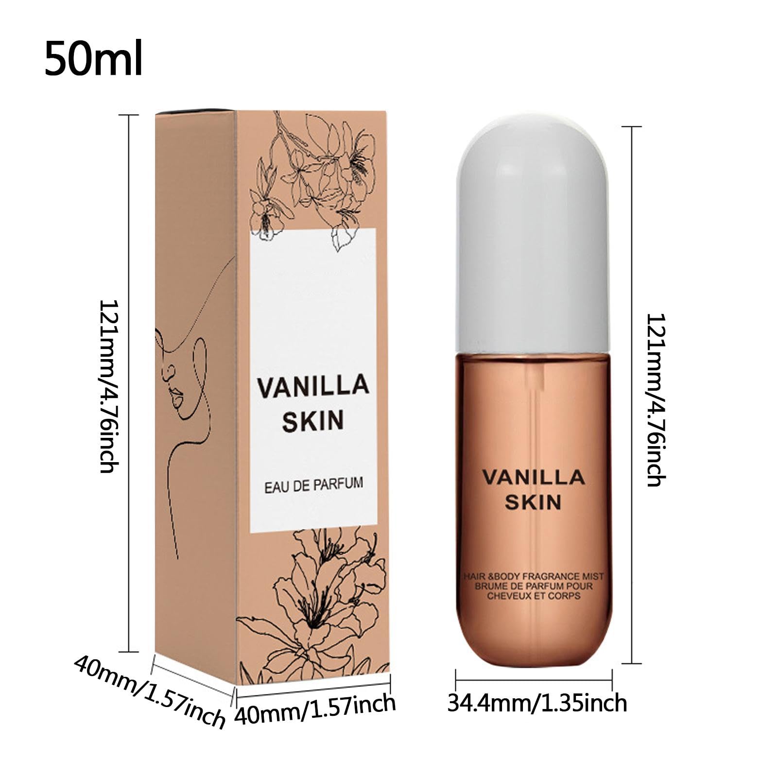Vanilla Skin Perfume & Body Mist for Women - Long-Lasting Vanilla Fragrance Spray (50ml) for Hair & Skin - Perfect for Daily Wear, Date Nights & Special Occasions