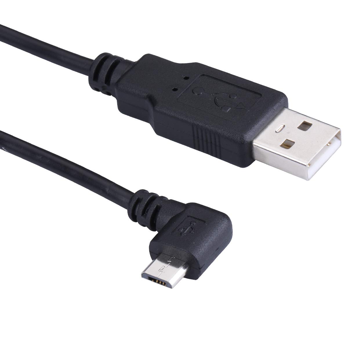 15FT Extra Long USB 2.0 A to Micro B Cable - 90 Degree Right Angle Charging Cord with 5pc Wire Clips - Compatible with Dash Cams, GPS Devices, DVRs, Digital Cameras & Security Cameras - Perfect for Car, Home & Office Use