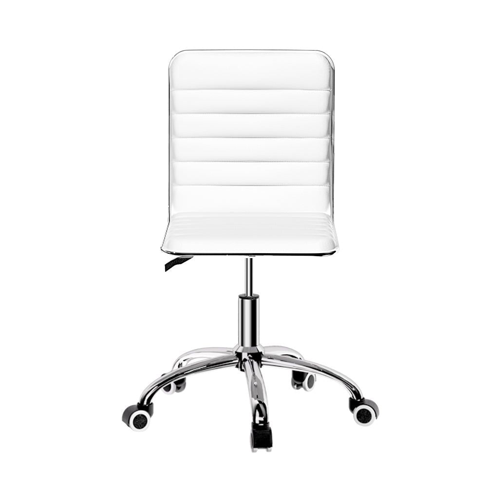 Artiss Office Chair - Ergonomic Computer Desk & Gaming Chair with PU Leather, Low Back Support, White - Perfect for Home Office, Gaming & Workspace