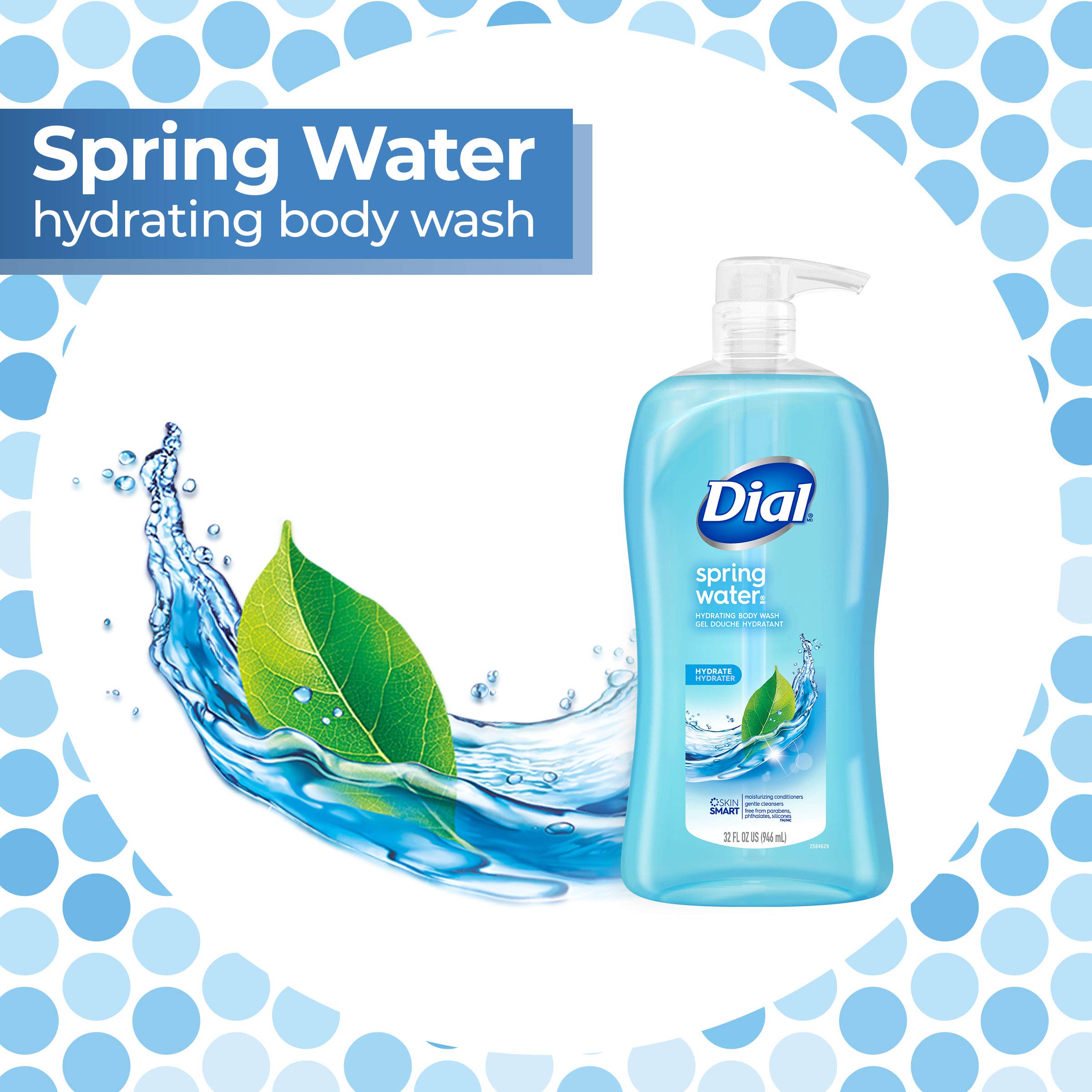 Dial Body Wash Set - Spring Water, Silk & Magnolia, Lavender & Jasmine Scent (32 fl oz Each) | Moisturizing & Relaxing Shower Gel for Daily Use, Gift Sets & Spa Days