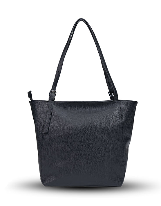 Tosca TH056 2-Strap Tote Handbag for Women - Black Leather Shoulder Bag - Perfect for Work, Travel & Everyday Use