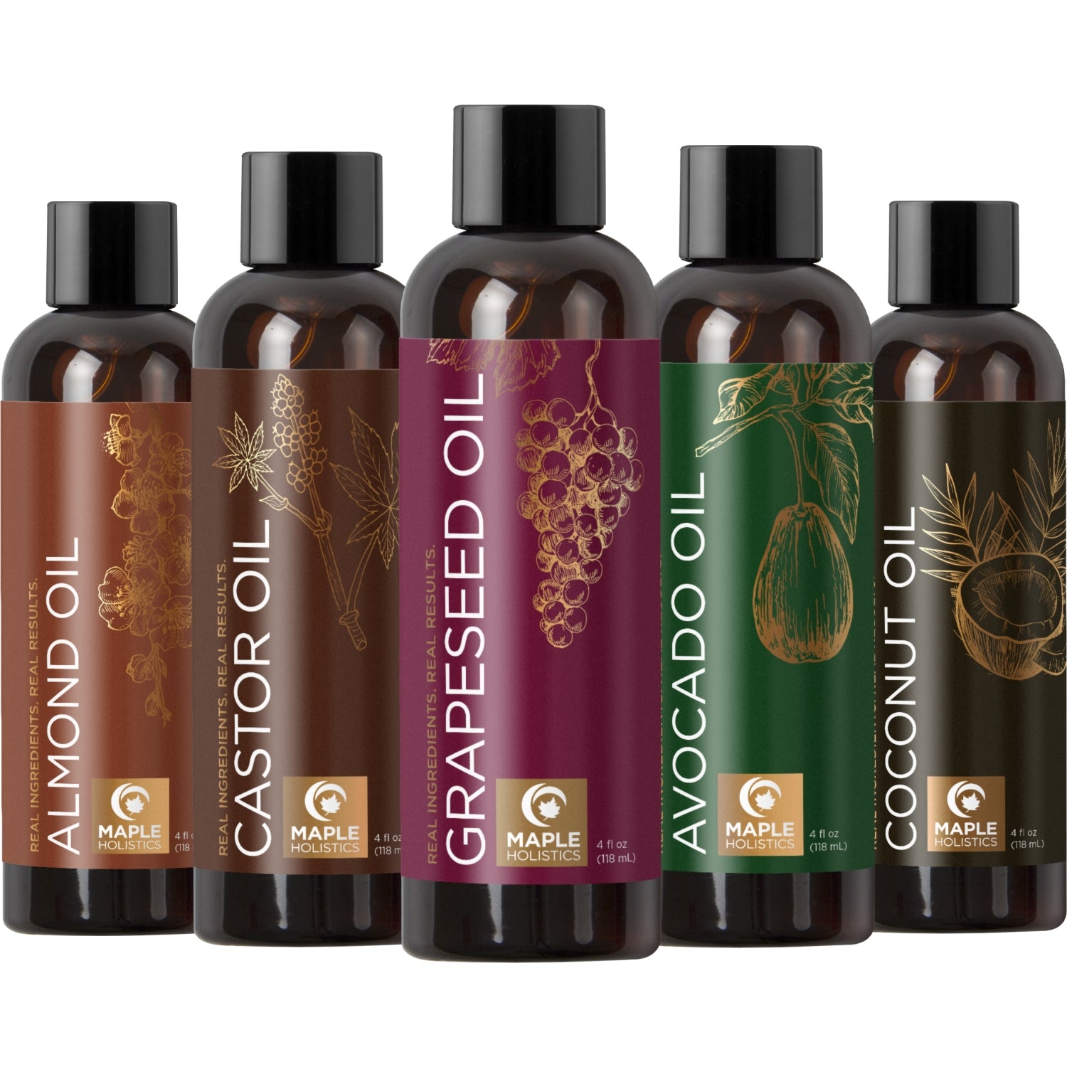 Best Carrier Oil Set for Aromatherapy & Massage - 100% Pure & Natural Essential Oil Dilution Blends for Skin & Hair Care