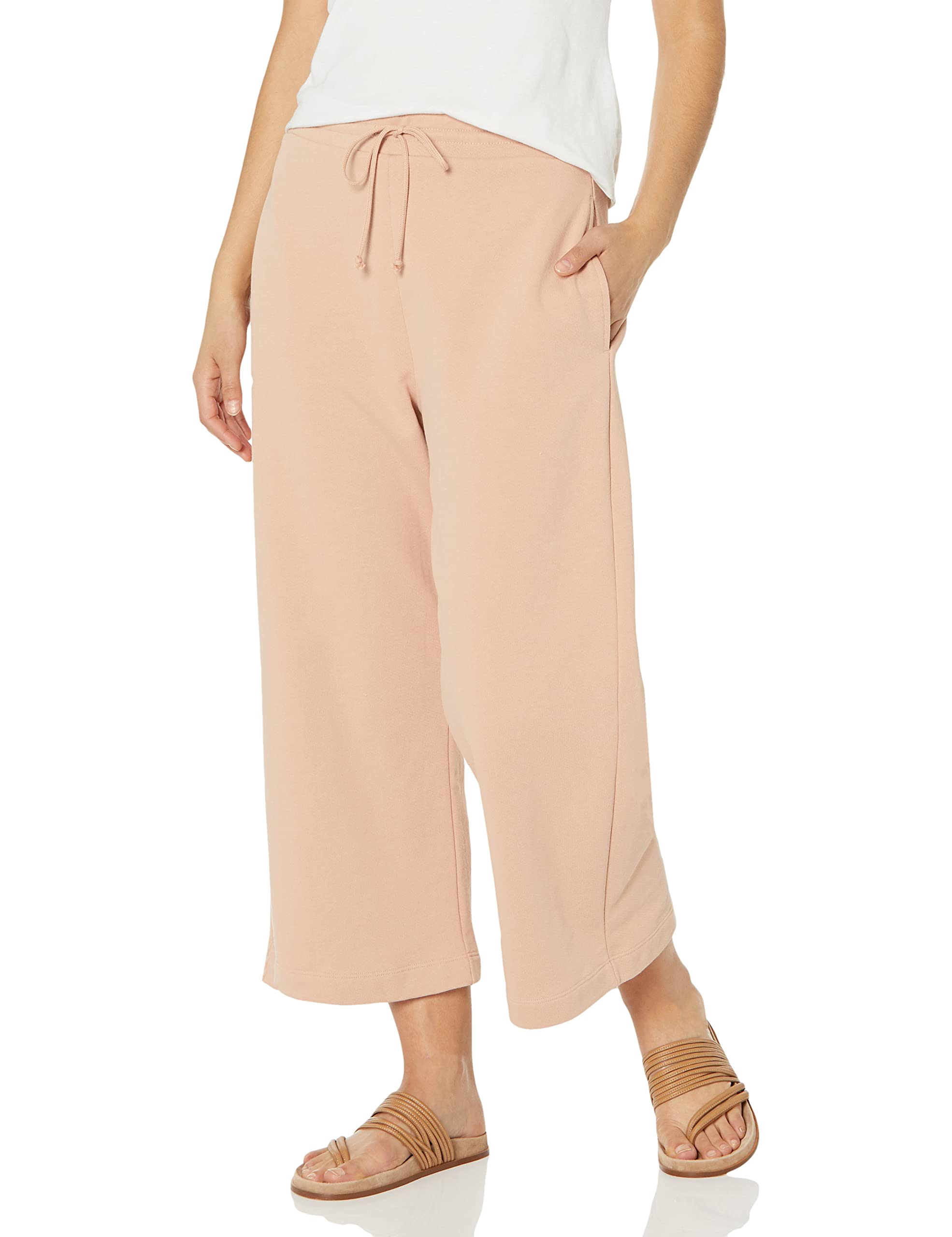 Vince Women's Wide Leg Cropped Sweatpants - Soft Casual Lounge Pants for Yoga, Running Errands & Relaxing at Home