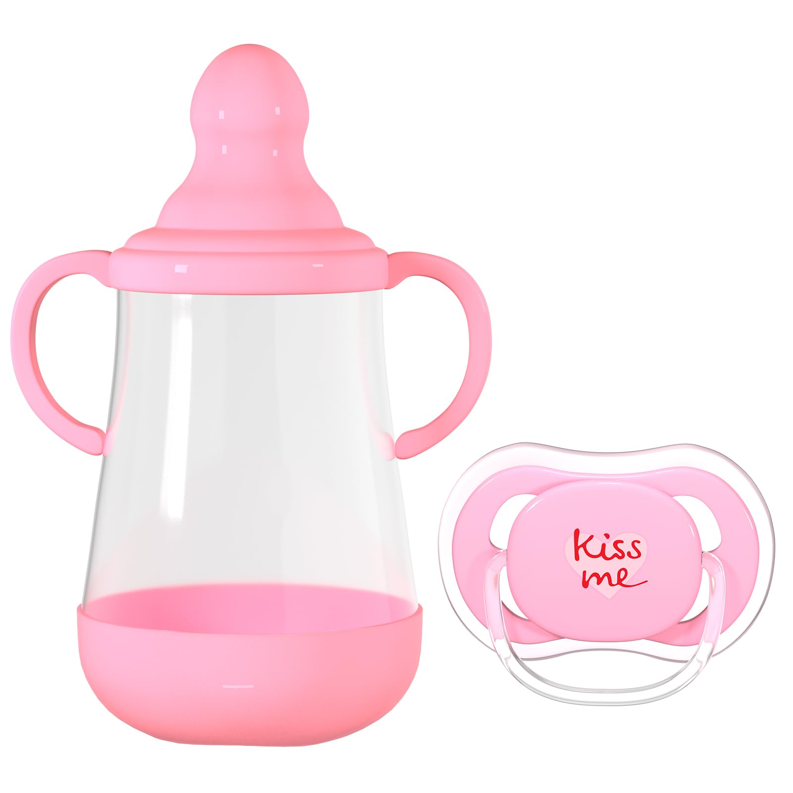 Aori Baby Doll Feeding Bottle & Magnetic Pacifier Set for Reborn Dolls - Realistic Newborn Care Accessories for Role Play, Pretend Play, and Therapy Dolls