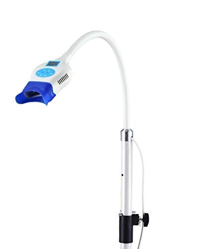 Professional Teeth Whitening Kit with Blue LED Light Accelerator & 2 Safety Goggles - Portable Floor Stand Whitening System for Home & Dental Office Use - Brighten Smile for Weddings, Photos & Special Occasions