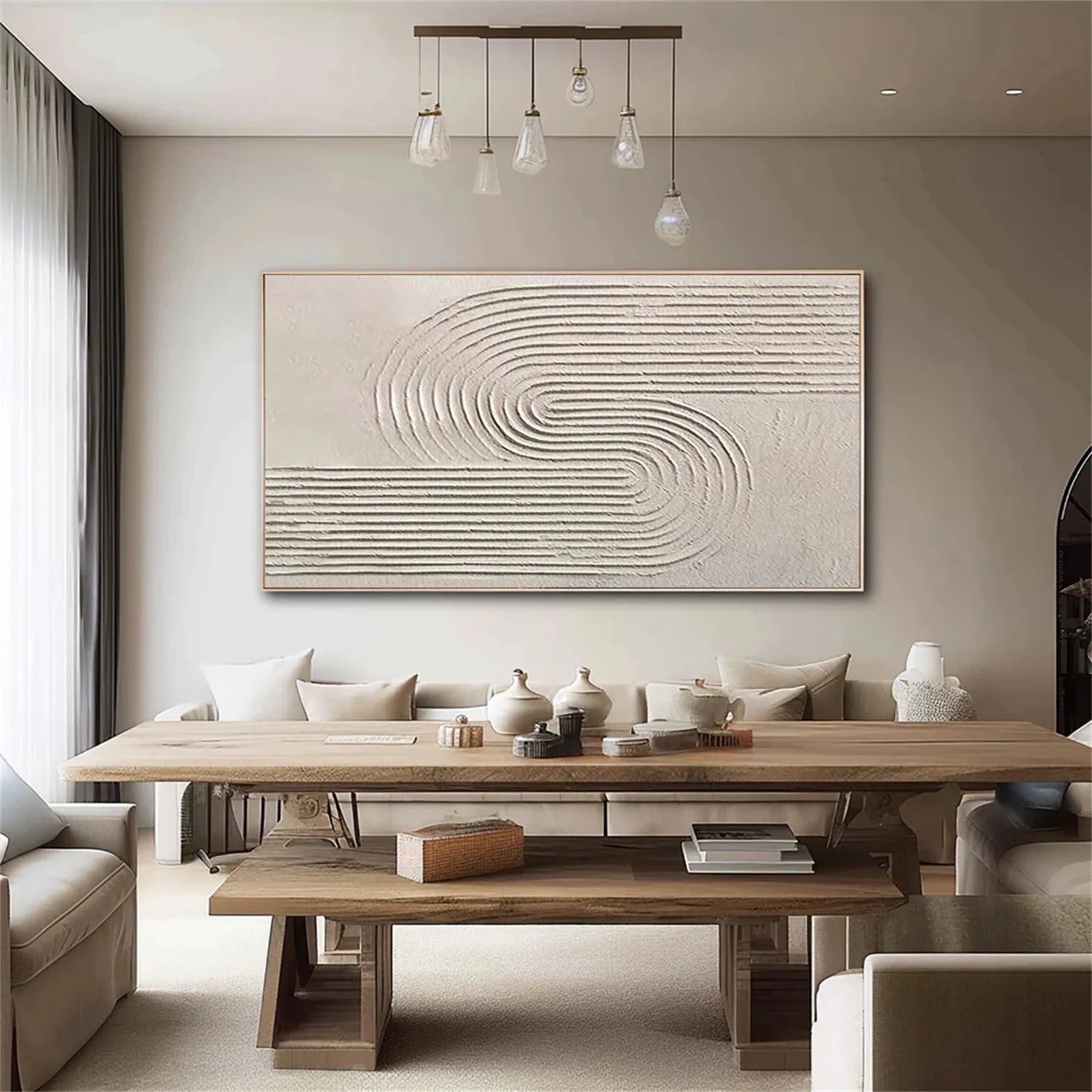 Abstract Beige & Brown Wall Art Canvas Print #BB100 - Modern Home Decor for Living Room, Bedroom & Office