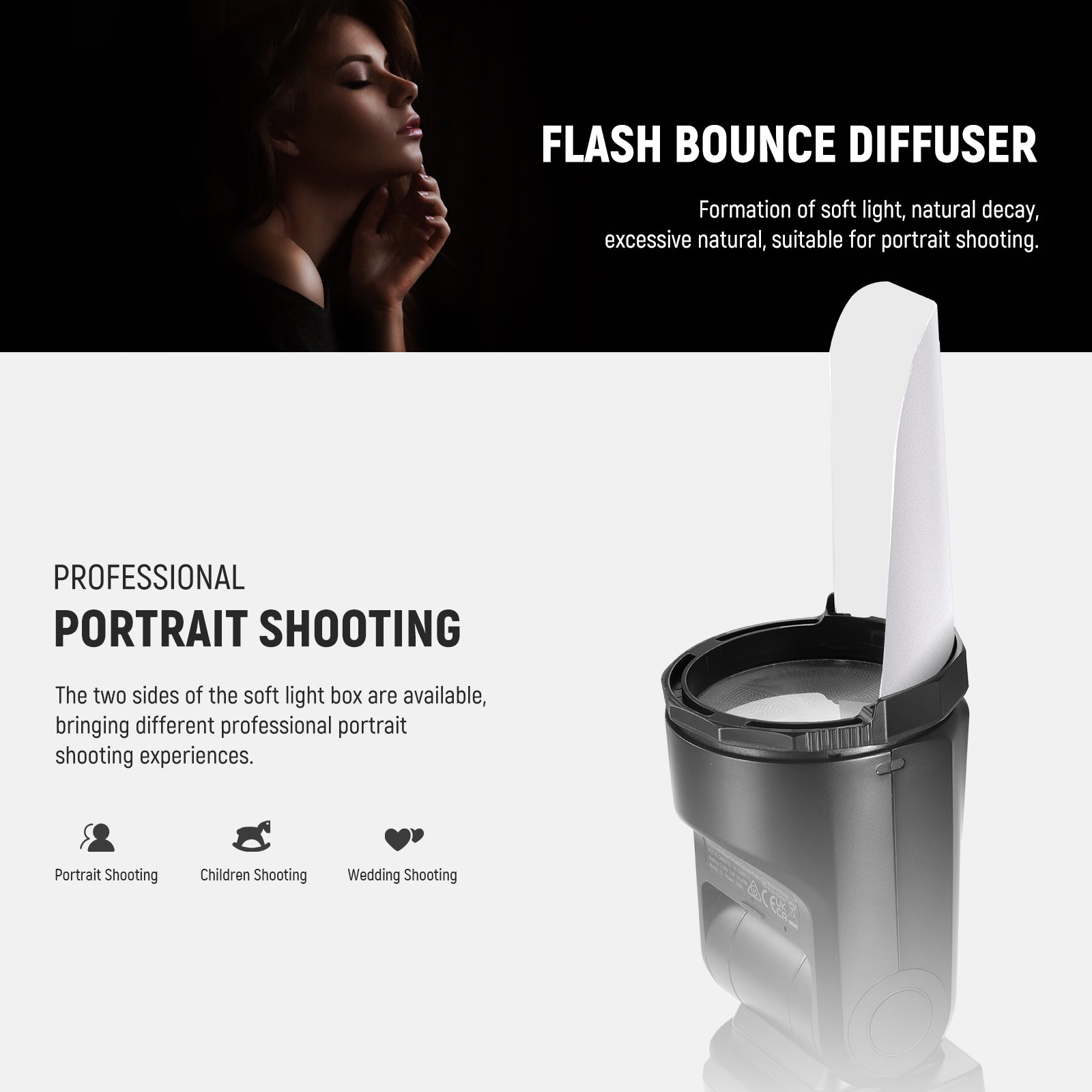 NEEWER Round Head Flash Accessories Kit for Canon Z1/Z2 Speedlite - Perfect for Photography, Portraits & Studio Lighting