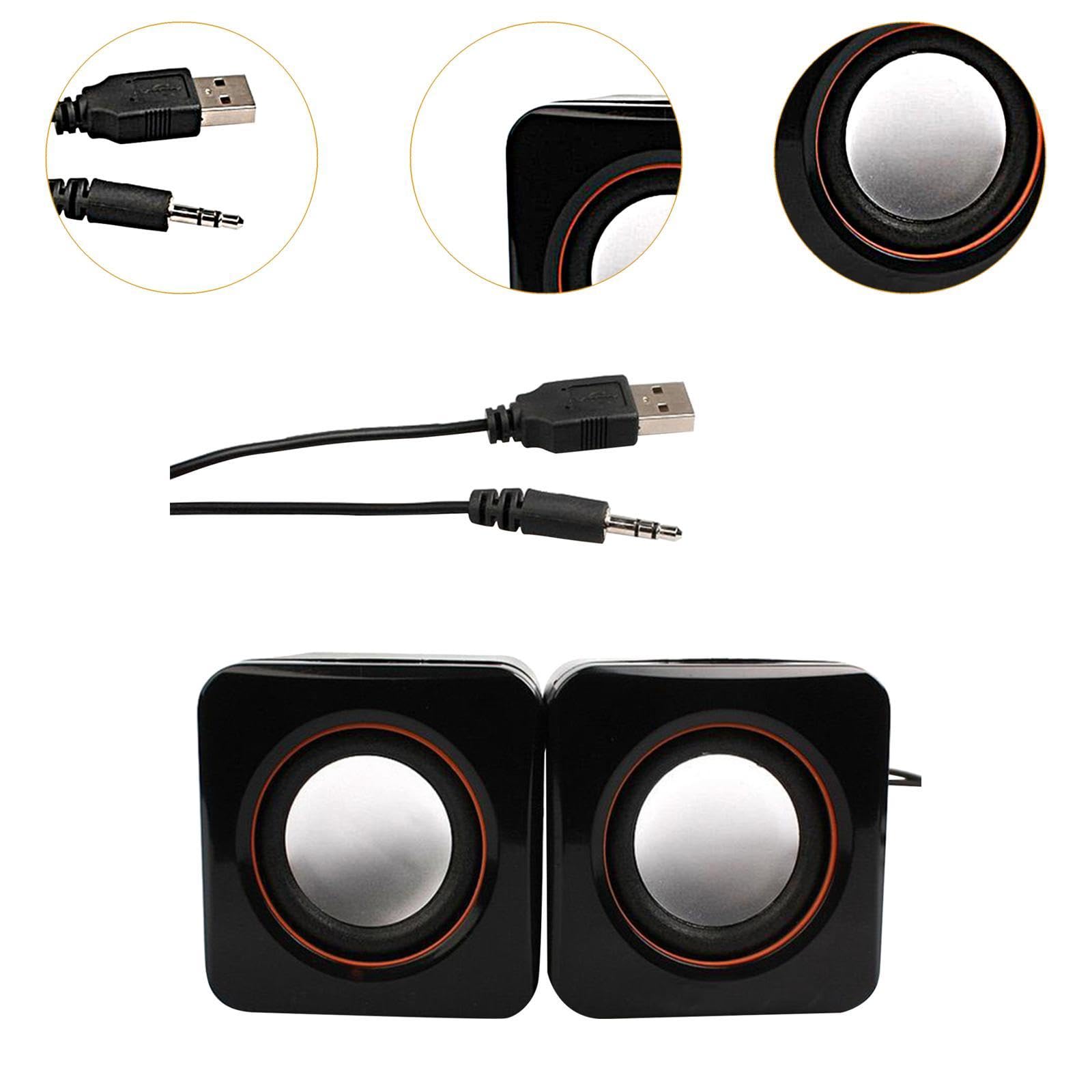 BaotyJie 2Pcs USB Wired Computer Speakers with 3D Sound Technology, Compact Gaming Speakers for Laptop, Desktop, Travel, Home Office, and Multimedia Entertainment