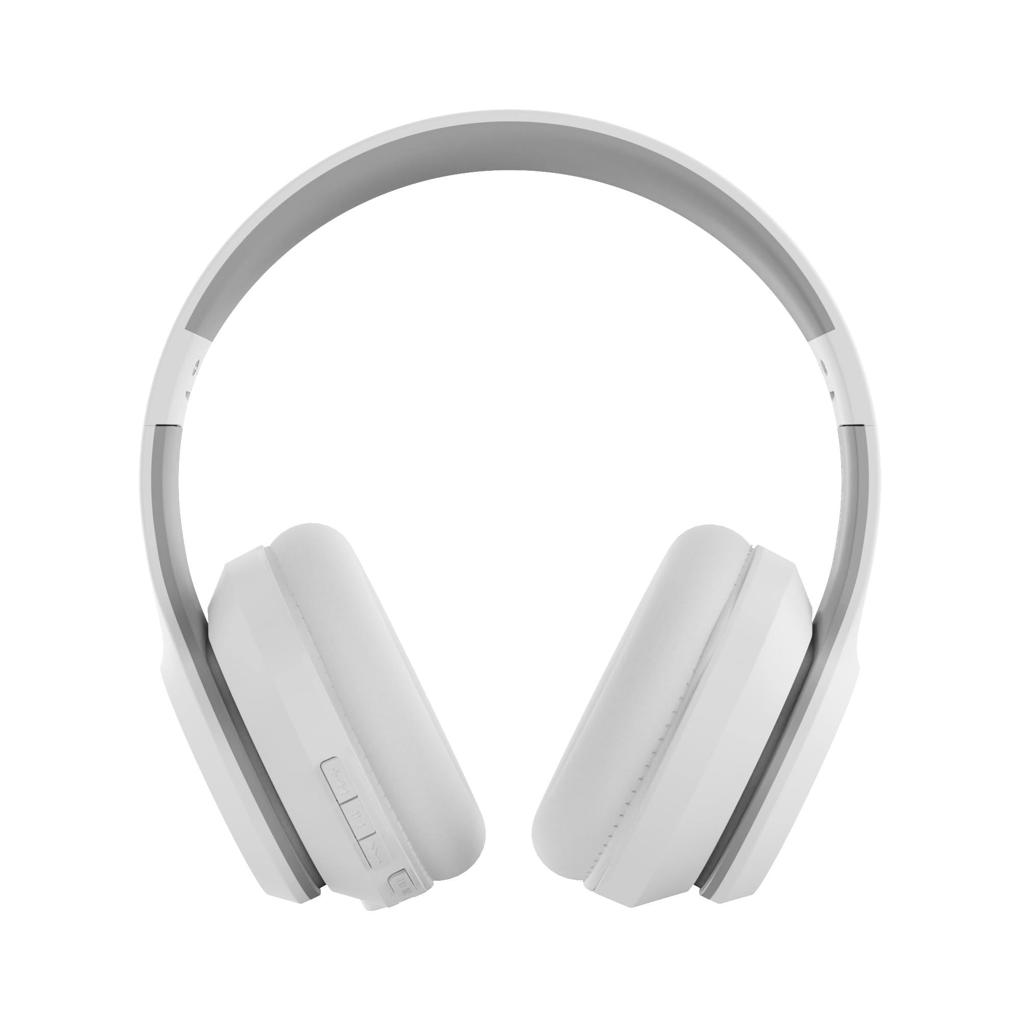 28Hours Playtime Over-Ear Bluetooth Headphones Wireless/Wired with Mic - White & Silver | Type-C Charging for Android, Perfect for Students, Gaming & TV Watching