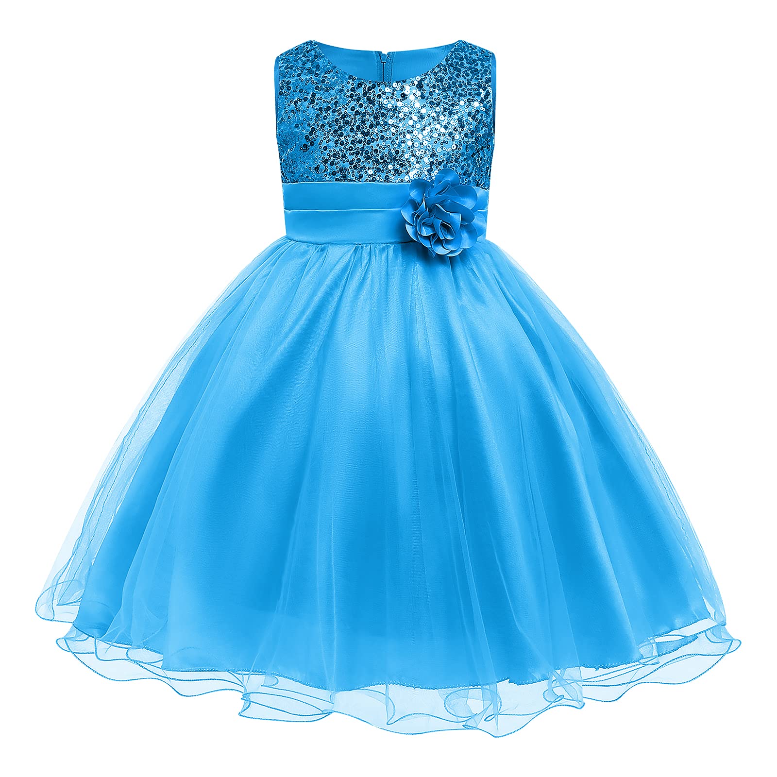Sparkling Flower Girl Dress - Sleeveless Sequin Tulle Princess Tutu Gown for Weddings, Birthday Parties & Pageants | Perfect for Bridesmaids, Prom & Special Occasions