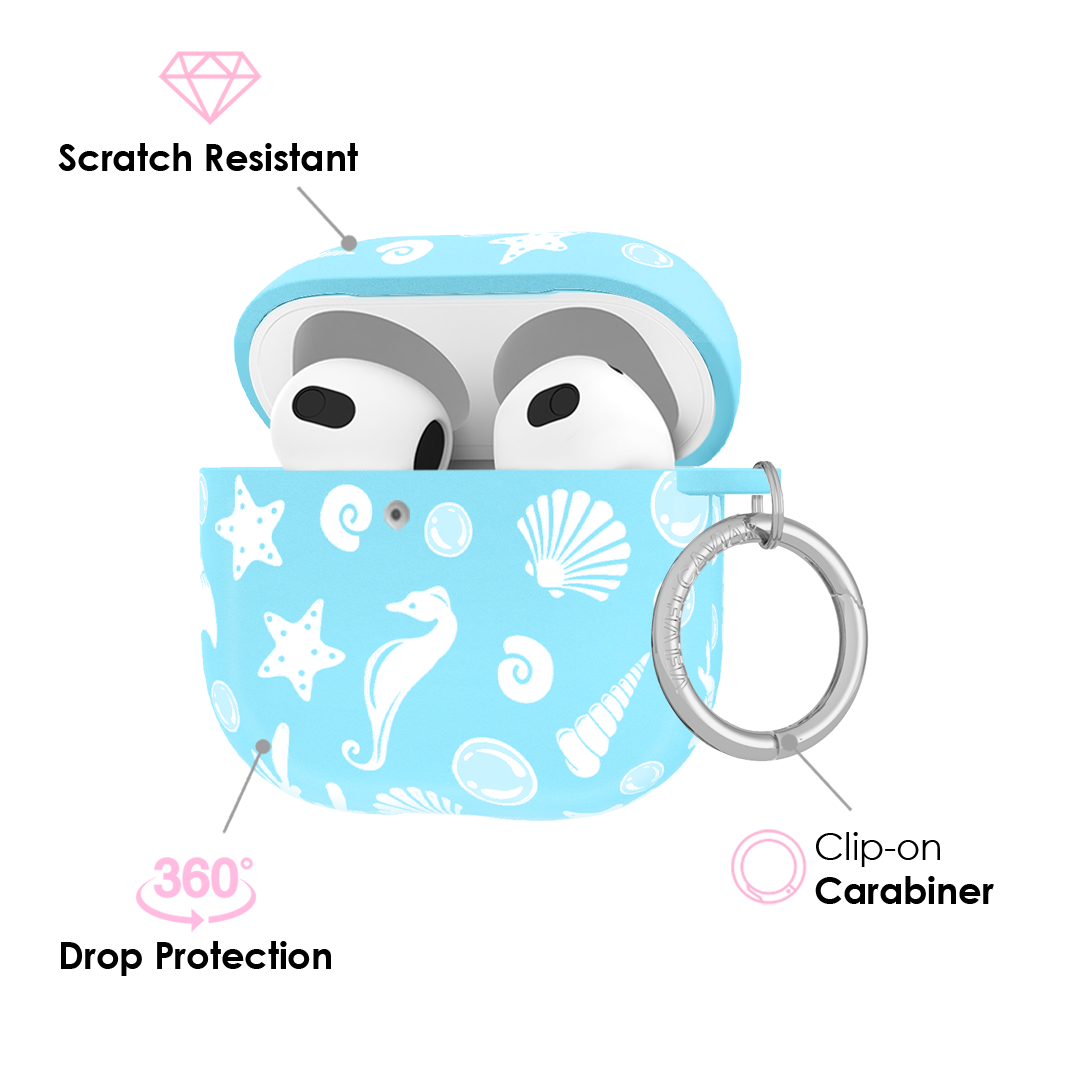 Aquamarine Holographic AirPod Case - Protective Cover for AirPods 1/2/3 & Pro - Stylish & Durable Phone Accessory for Daily Use, Travel & Gifts