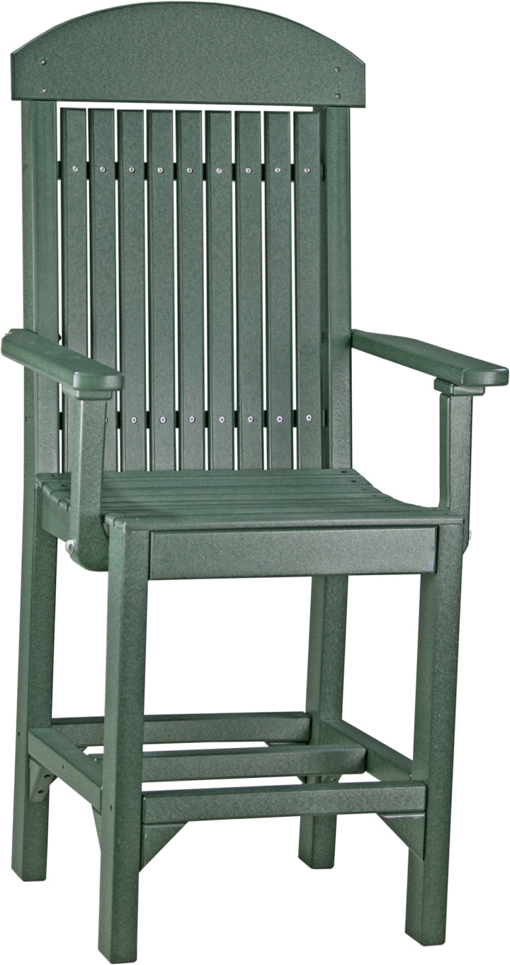 LuxCraft Classic Counter Height Arm Chair - Modern Bar Stool for Kitchen Island, Breakfast Nook & Home Bar Seating