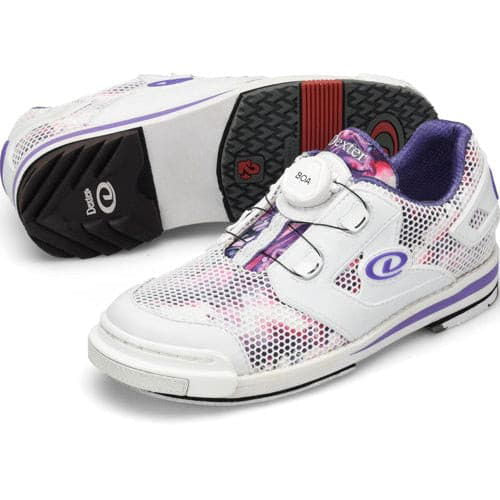 Dexter Women's SST 8 Power Frame BOA Bowling Shoes - White Purple/Multi Color - Right or Left Hand - Perfect for League Play & Tournament Bowling