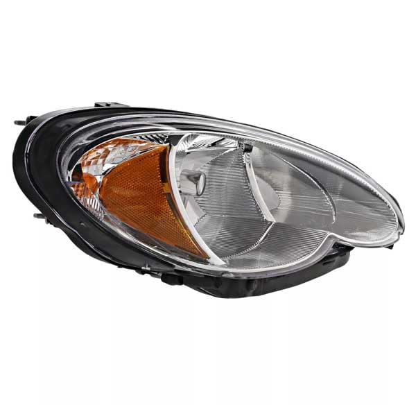 Compatible with 2006-2010 PT Cruiser Convertible Wagon Right Passenger Side Halogen Headlight Assembly with Bulb - Perfect for Night Driving & Vehicle Restoration Projects