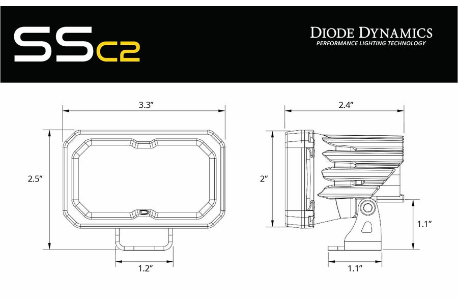 Diode Dynamics Sport LED Flood Pod ABL - High-Performance Off-Road Lighting for Trucks, Jeeps & ATVs - Perfect for Night Driving, Camping & Outdoor Adventures