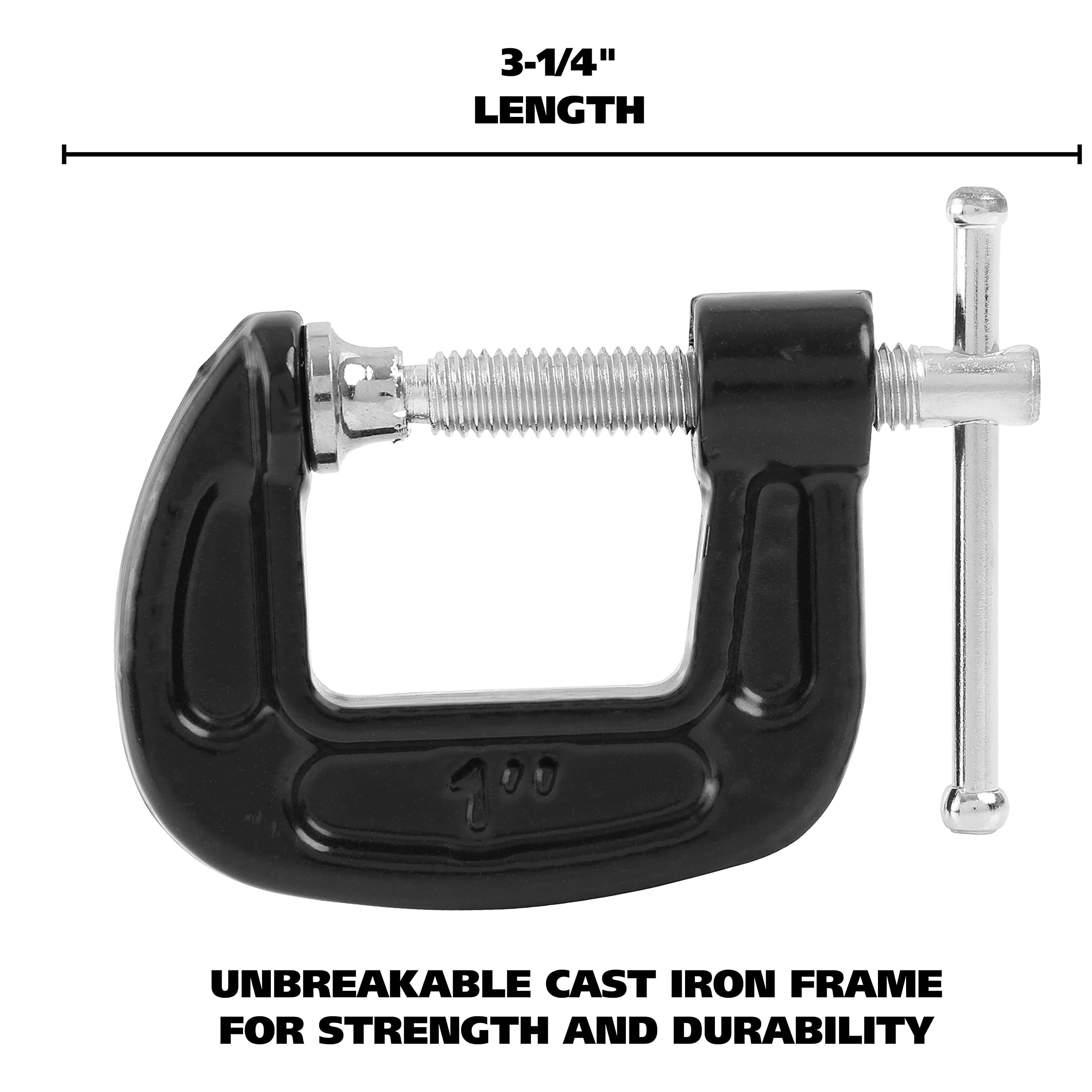 GreatNeck 1-Inch C-Clamp for Woodworking & Auto Repair - Heavy Duty Welding & Home Improvement Tool