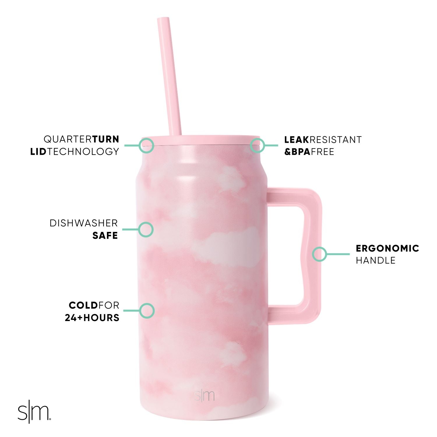 50oz Trek Tumbler with Straw & Lid - Insulated Stainless Steel Water Bottle for Hiking, Camping & Travel - BPA Free, Leak Proof, Keeps Drinks Cold 24 Hours