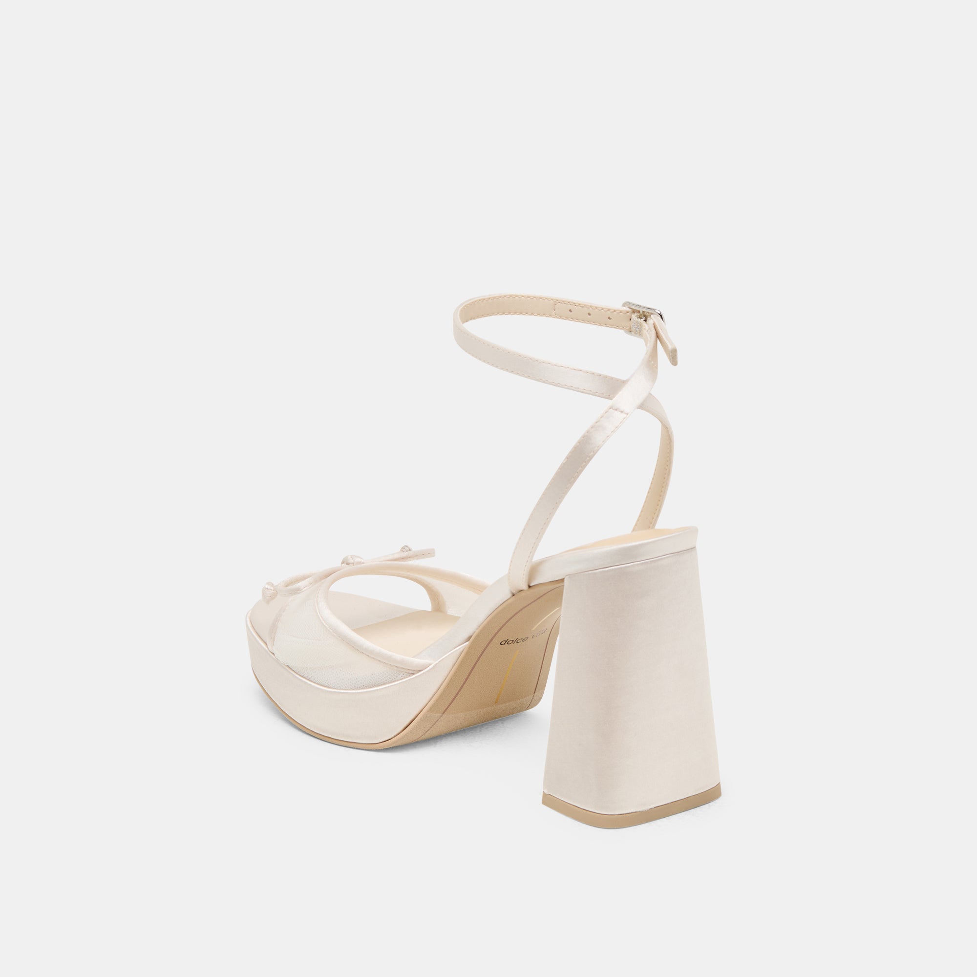 PANDOR Women's White Tulle Heels - Elegant Wedding Shoes for Brides, Prom, Evening Parties & Special Occasions