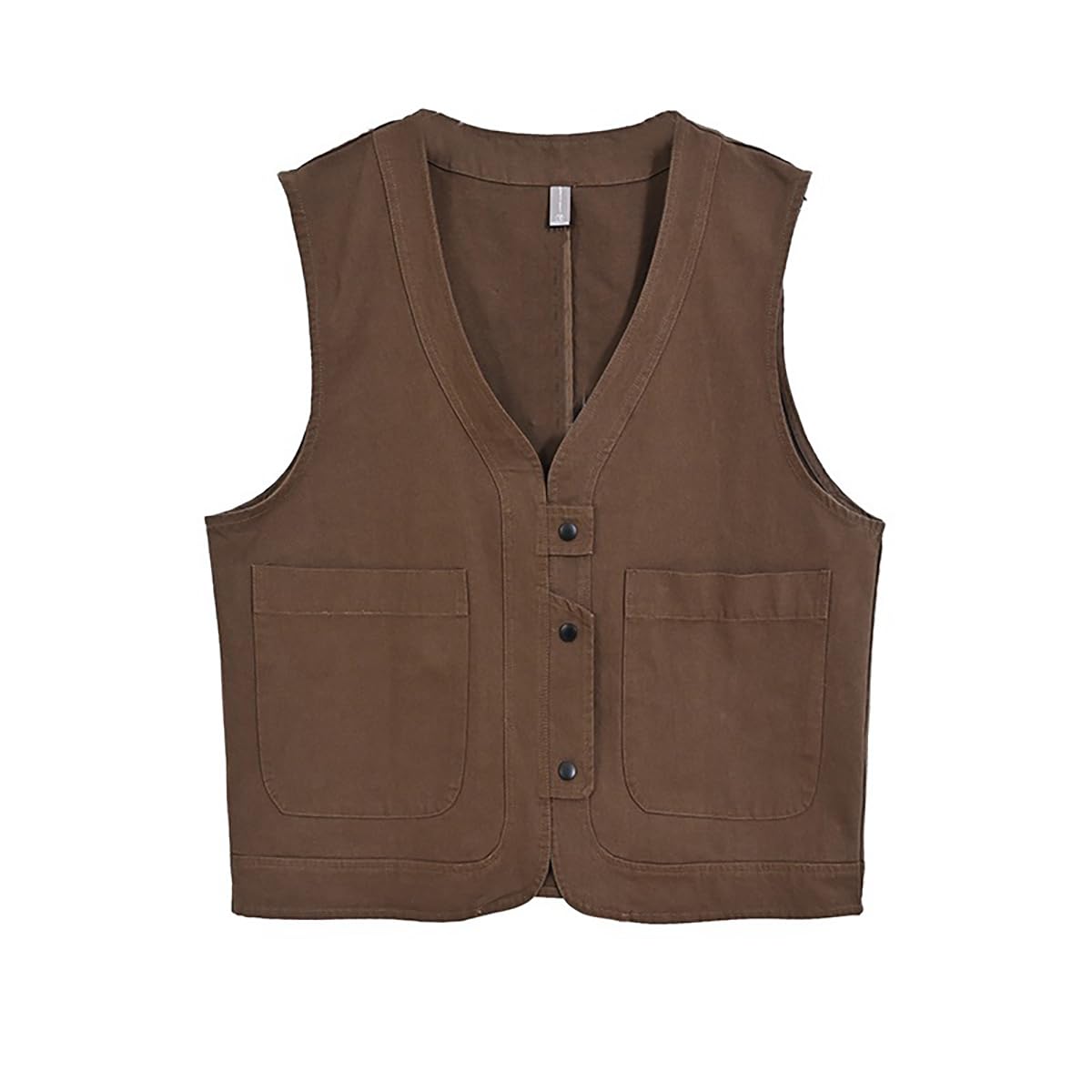 Women's Oversized Denim Vest - V Neck Sleeveless Button Down Retro Cargo Jacket for Spring & Summer 2024 | Lightweight Casual Coat for Streetwear, Layering & Outdoor Fashion