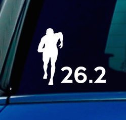 26.2 Marathon Runner Vinyl Decal Sticker - Die Cut Bumper Sticker for Cars, Windows, Laptops - Perfect for Runners, Athletes & Race Enthusiasts