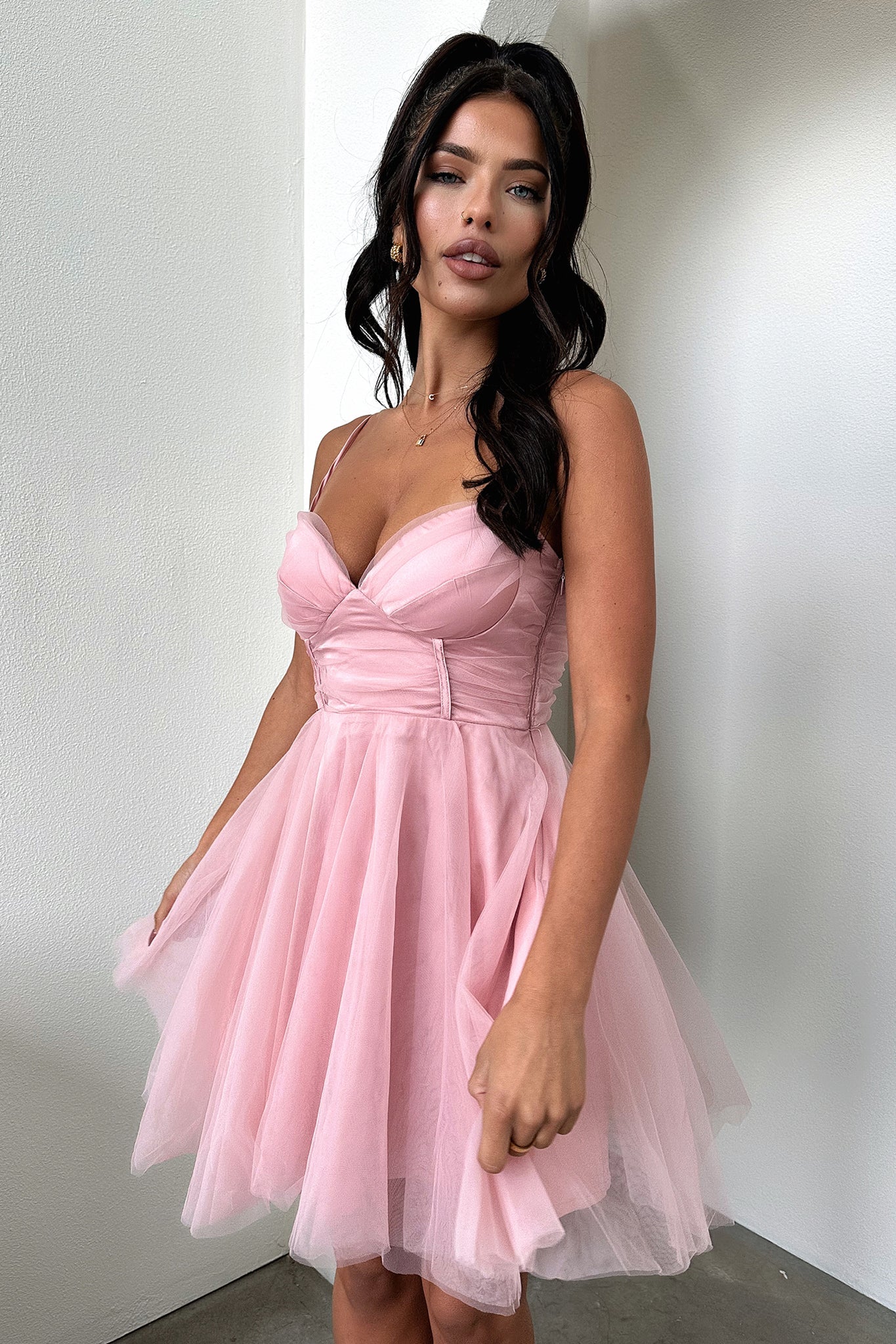 Emilia Dress for Women - Flowy Pink Summer Dress with Short Sleeves | Perfect for Beach Vacation, Date Night & Casual Outings