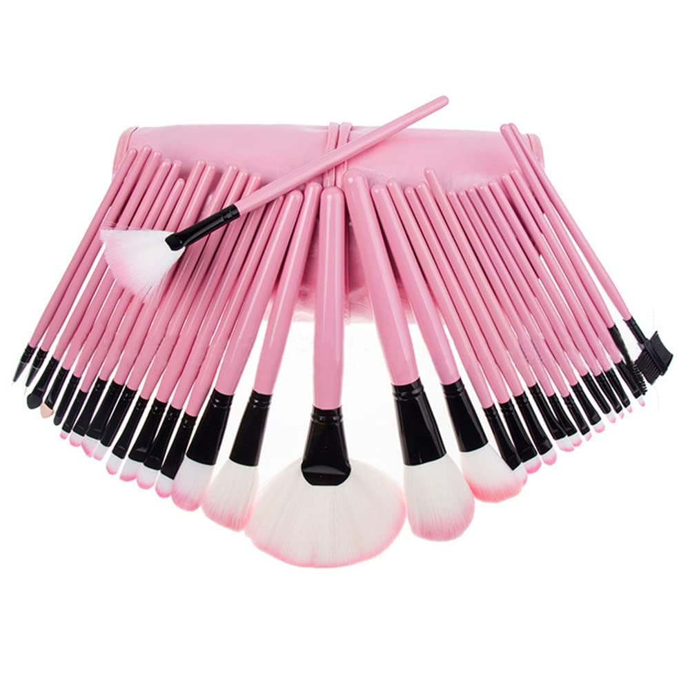 Premium 24-Piece ZemGlam Makeup Brush Set for Women & Girls - Professional Eyeshadow, Eyeliner, Eyebrow Brushes with Wooden Handles & Travel Pouch - Perfect for Everyday Makeup, Contouring, and Professional Beauty Looks