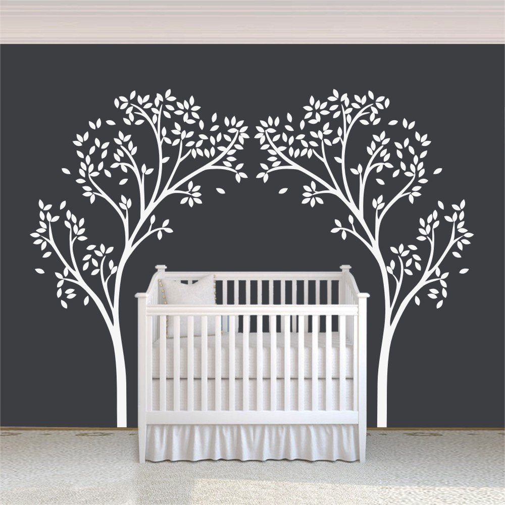 White X-Large Nursery Tree Canopy Wall Sticker - Baby Room Decor, Tree Portal Wall Graphic for Nursery & Kids Bedroom - Perfect for Gender Neutral Nursery Themes & Toddler Room Makeovers