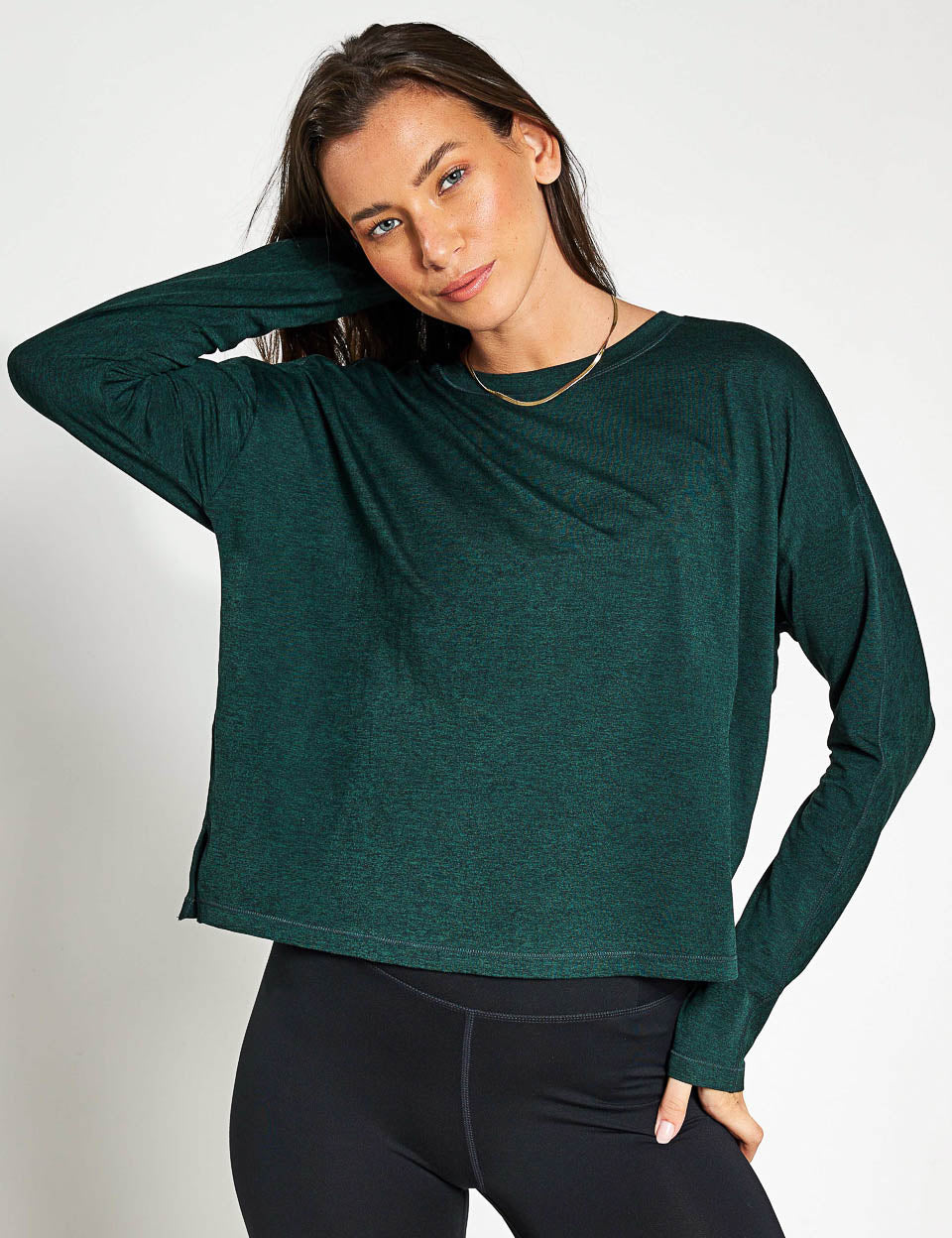 ReSet Men's Long Sleeve T-Shirt - Soft Cotton Moss Green Casual Shirt for Everyday Wear, Outdoor Activities & Layering