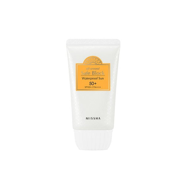 Missha All Around Safe Block Waterproof Sunscreen SPF50+ PA+++ – Broad Spectrum UVA/UVB Protection for Face & Body – Ideal for Swimming, Outdoor Sports & Daily Sun Defense