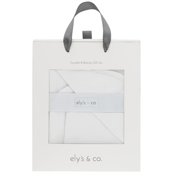 Ely's&Co. Jersey Cotton Swaddle Blanket Set - Soft & Breathable Baby Swaddles for Newborns - Perfect for Sleeping, Nursing & Swaddling - 3 Pack (Blue, Pink, White)