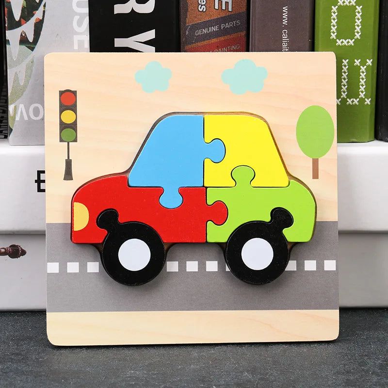 3D Wooden Animal Puzzles for Toddlers - Educational Learning Toys for Kids - Perfect for Early Childhood Development & Montessori Playtime
