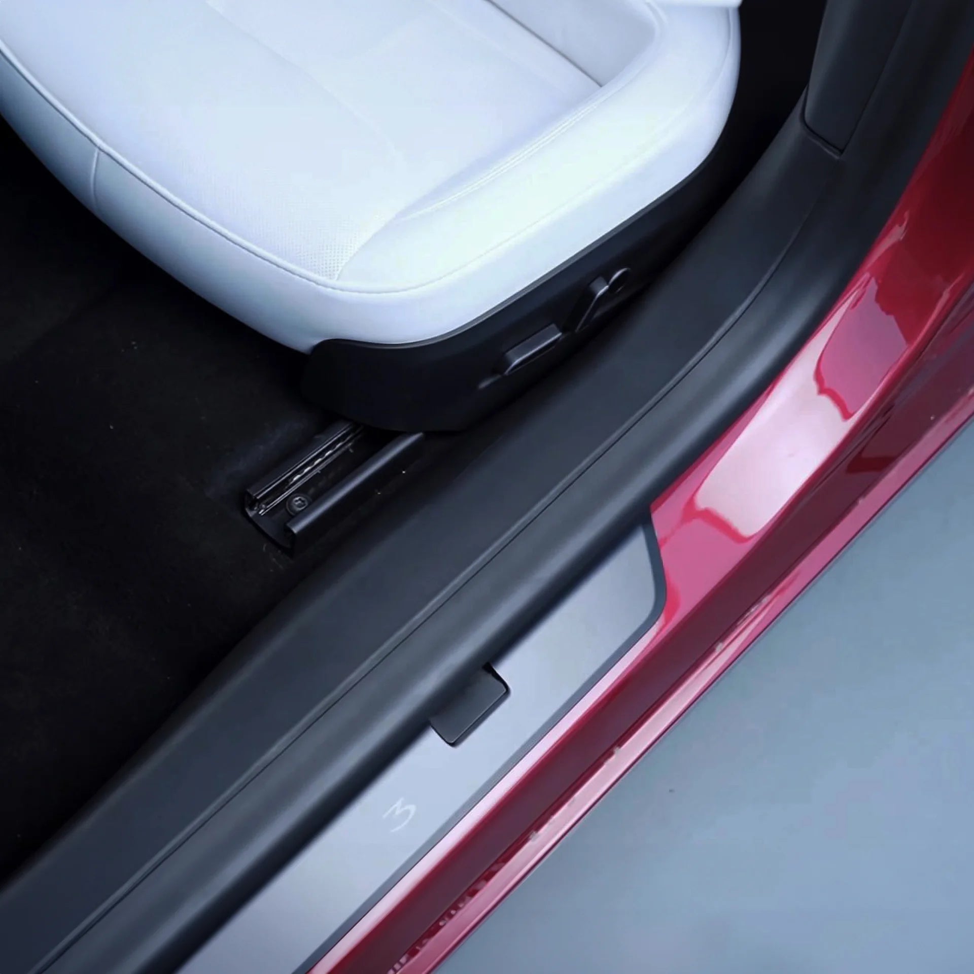 2024 Tesla Model 3 Highland Door Sill Protectors Set - 5 Piece Stainless Steel Anti-Scratch Guards for Car Interior Protection | Perfect for Daily Commute & Road Trips