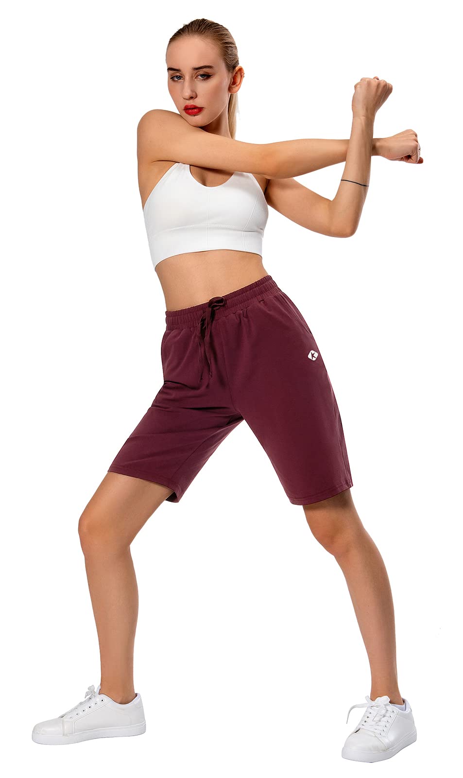 Women's Cotton Bermuda Shorts - Soft Knit Lounge & Walking Shorts with Pockets | Casual Summer Wear, Beach Vacation, Yoga & Home Comfort
