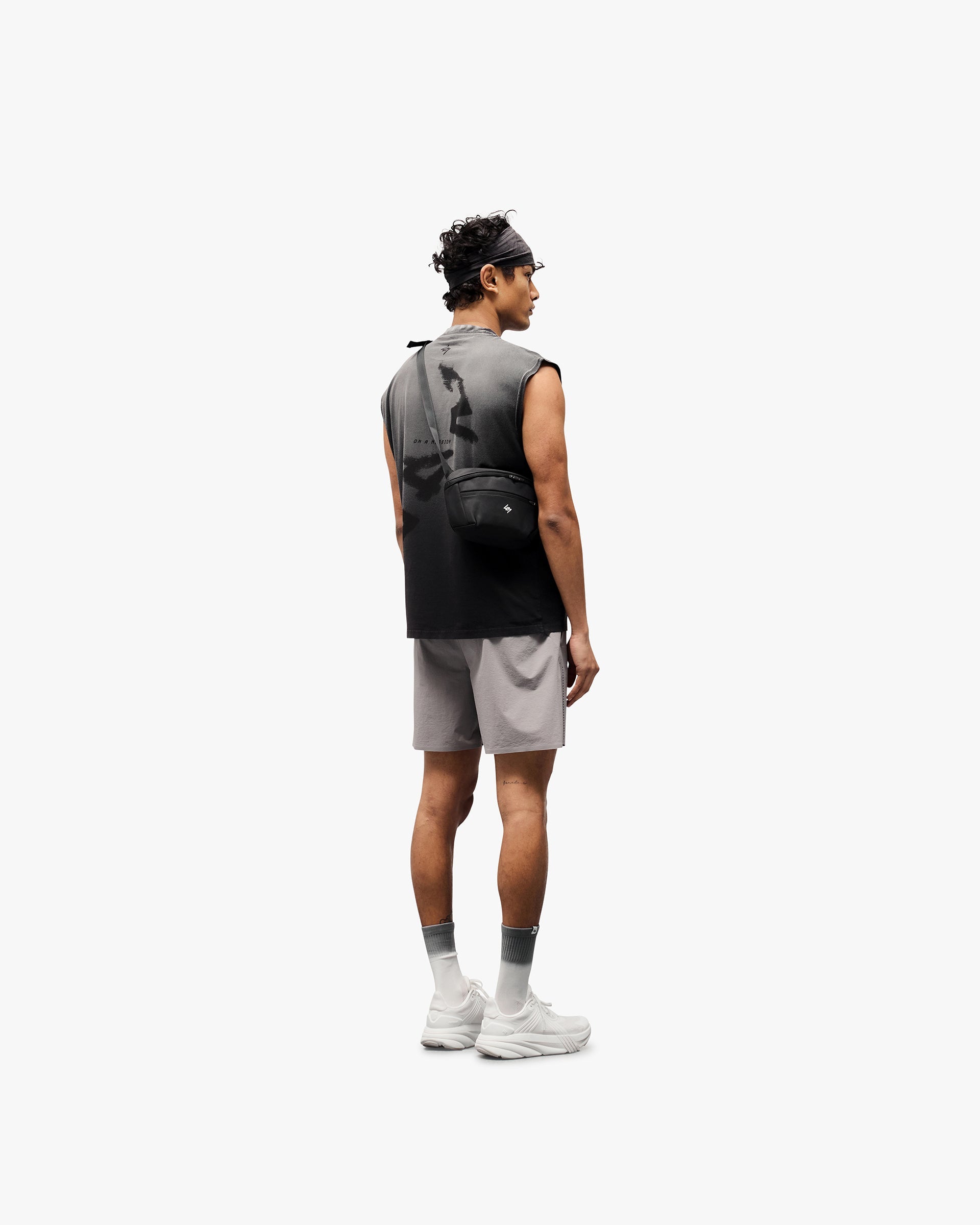 247 Motion Oversized Tank Top - Aged Black | Comfortable Loose Fit Women's T-Shirt for Casual Wear, Gym & Summer Outfits