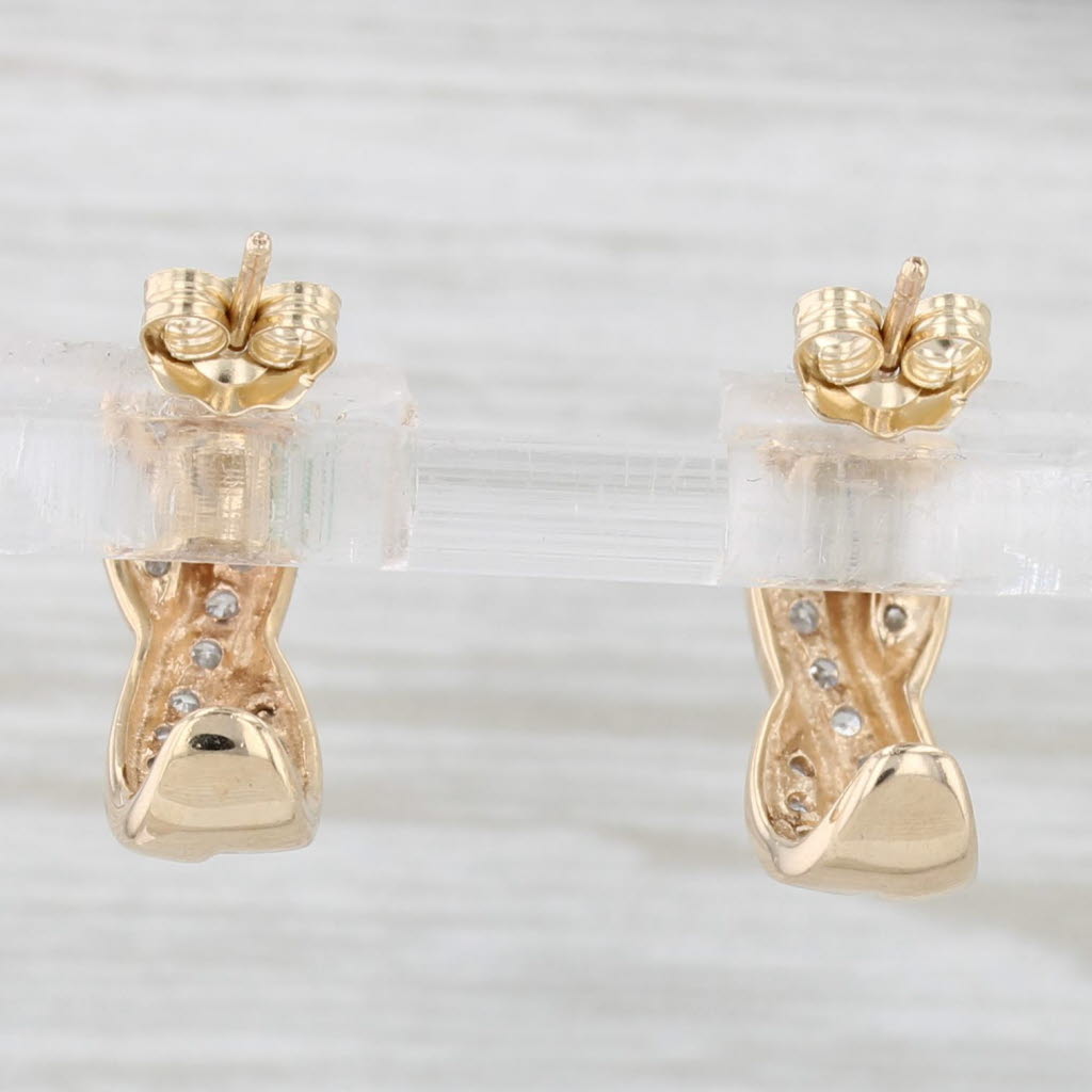 0.15ctw Diamond X Drop Earrings in 10k Yellow Gold - Elegant Dangle Earrings for Women, Perfect for Weddings, Parties & Special Occasions