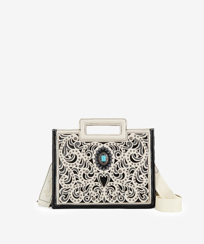 Montana West Embroidered Tote Bag Set - Stylish Cut Out Design for Women, Perfect for Work, Travel and Shopping