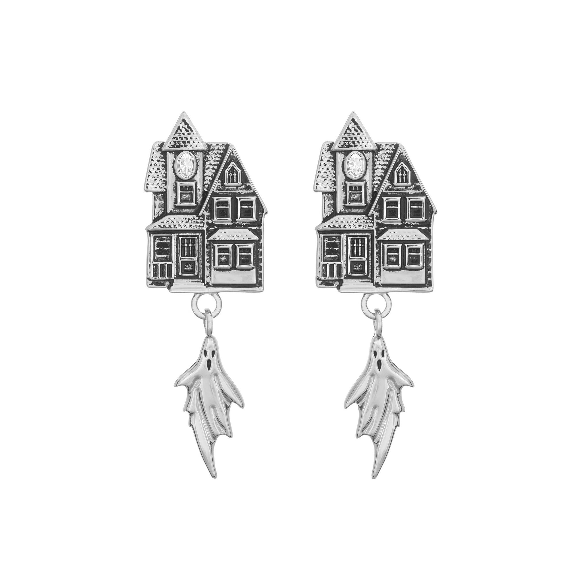 Spooky Haunted House Earrings for Women - Halloween Gothic Jewelry - Perfect for Costume Parties & Horror Theme Events