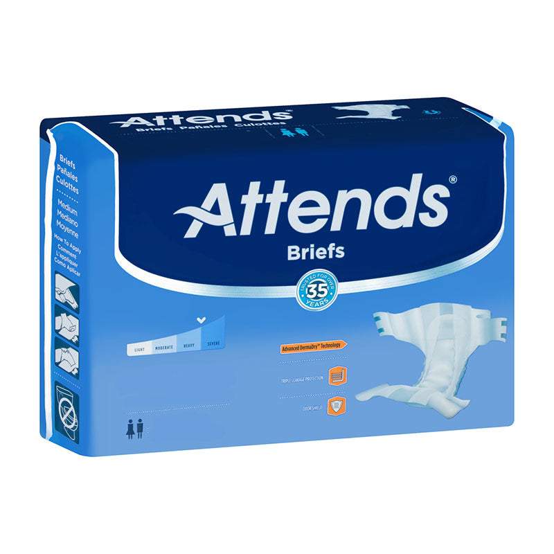 Attends DermaDry Advance Briefs for Adults - Medium (32-44 Inch) - Premium Absorbent Underwear for Incontinence Protection - Ideal for Daily Use, Travel & Active Lifestyle