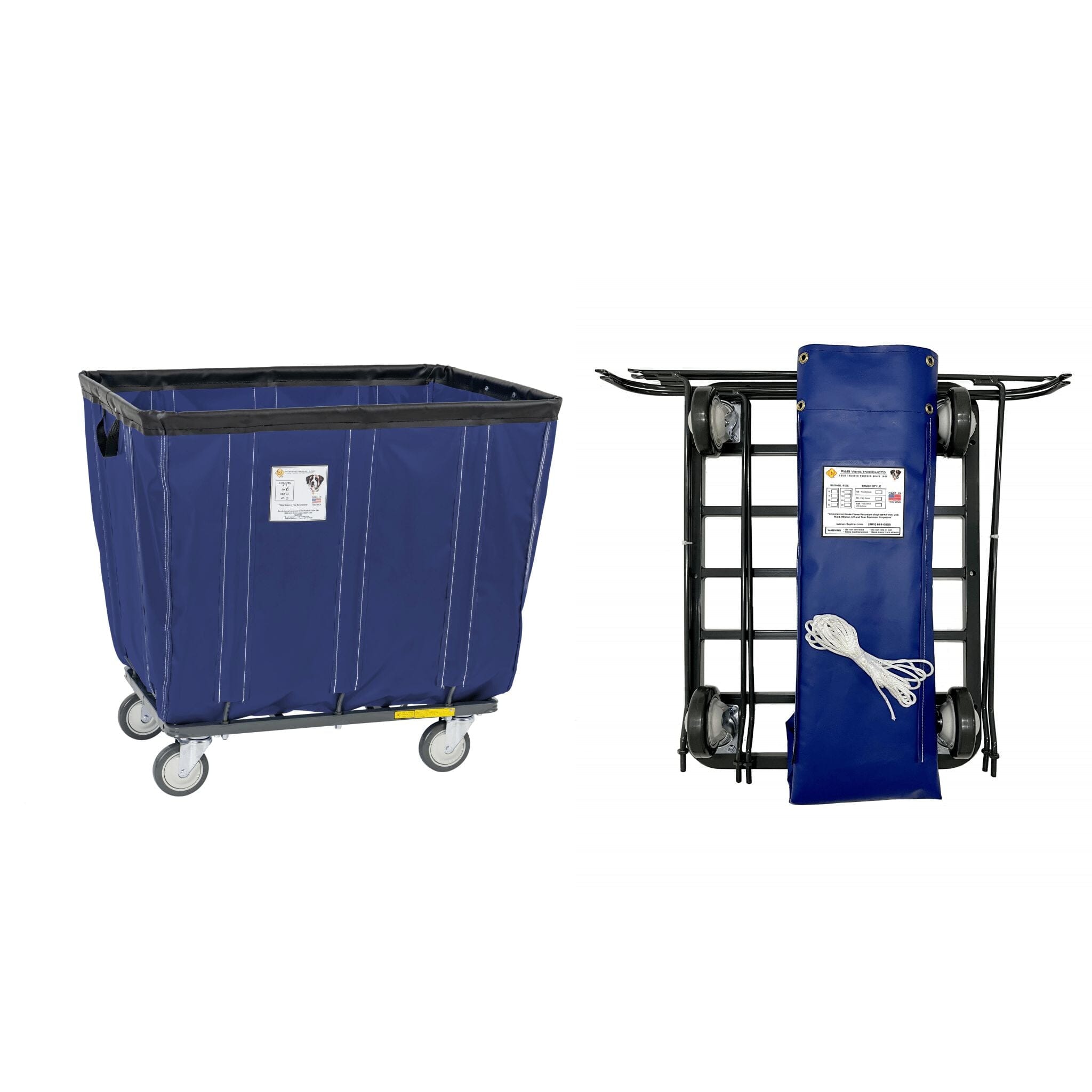 UPS/FEDEX Compatible 6 Bushel Antimicrobial Basket Truck - Ideal for Grocery Stores, Warehouses & Food Service Industry