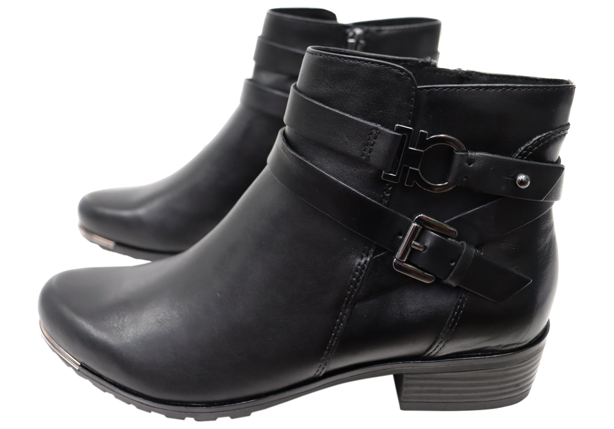 Caprice Nadine Women's Wide Fit Comfortable Leather Ankle Boots - Stylish & Supportive Footwear for Work, Travel & Everyday Wear