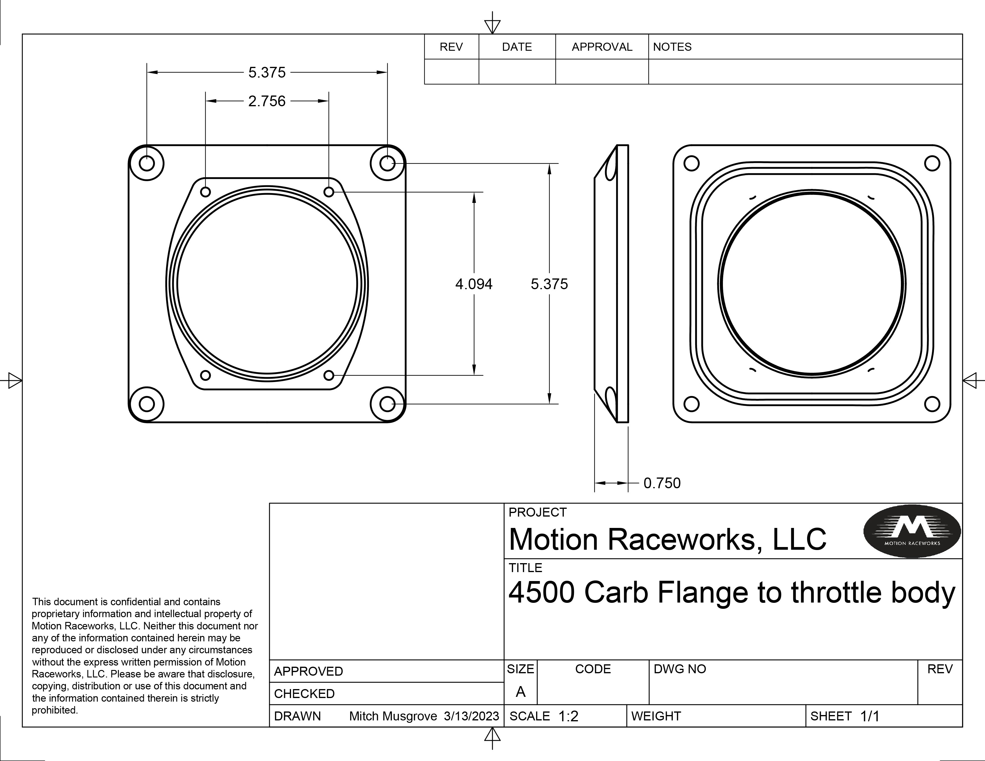 4500 to 102mm EFI Throttle Body Flange Adapter 10-13020 - High Performance Upgrade for Fuel Injection Systems - Perfect for Racing, Off-Road & Custom Engine Builds