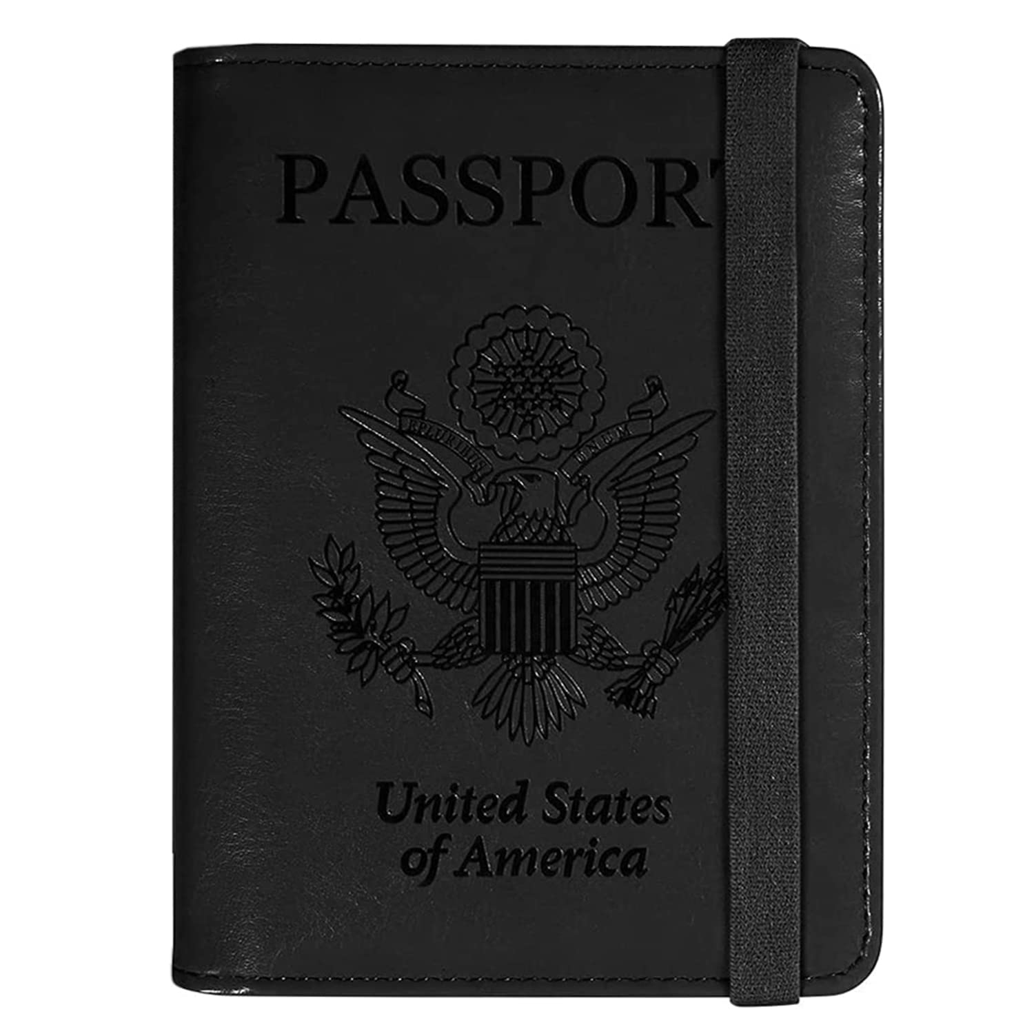 Premium RFID Blocking Leather Passport & Vaccine Card Holder - Travel Wallet for Men & Women (Y-Black) | Secure ID Protection for Airports, Cruises & International Trips
