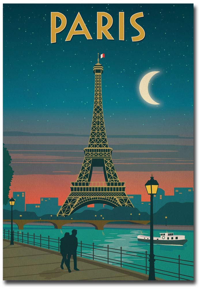 Vintage Paris Travel Souvenir Fridge Magnet - 2.5