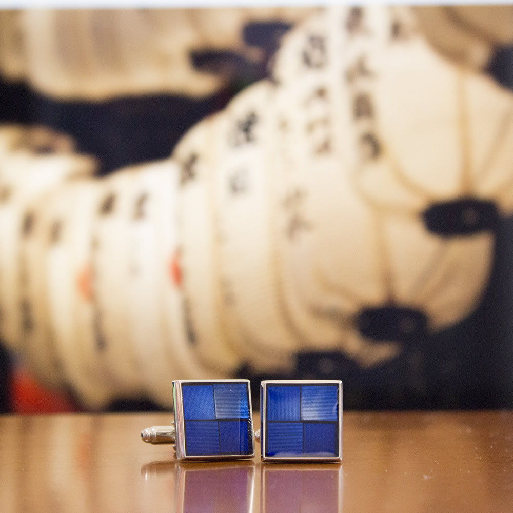KingCuffs Square Enameled Cufflinks for Men - Elegant Dress Shirt Accessories for Weddings, Business & Formal Events