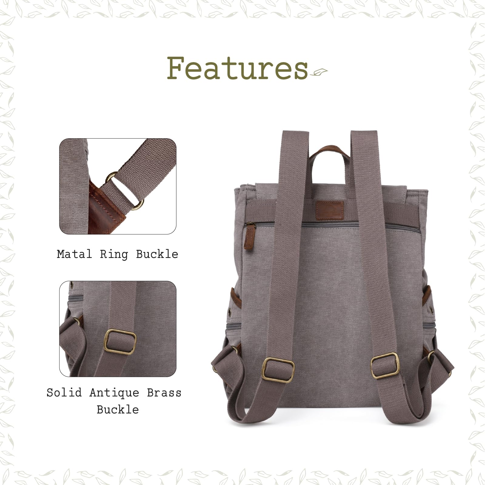 TSD Lightweight Travel Laptop Backpack - Hiking & Daypack (Gray) for Outdoor Adventures