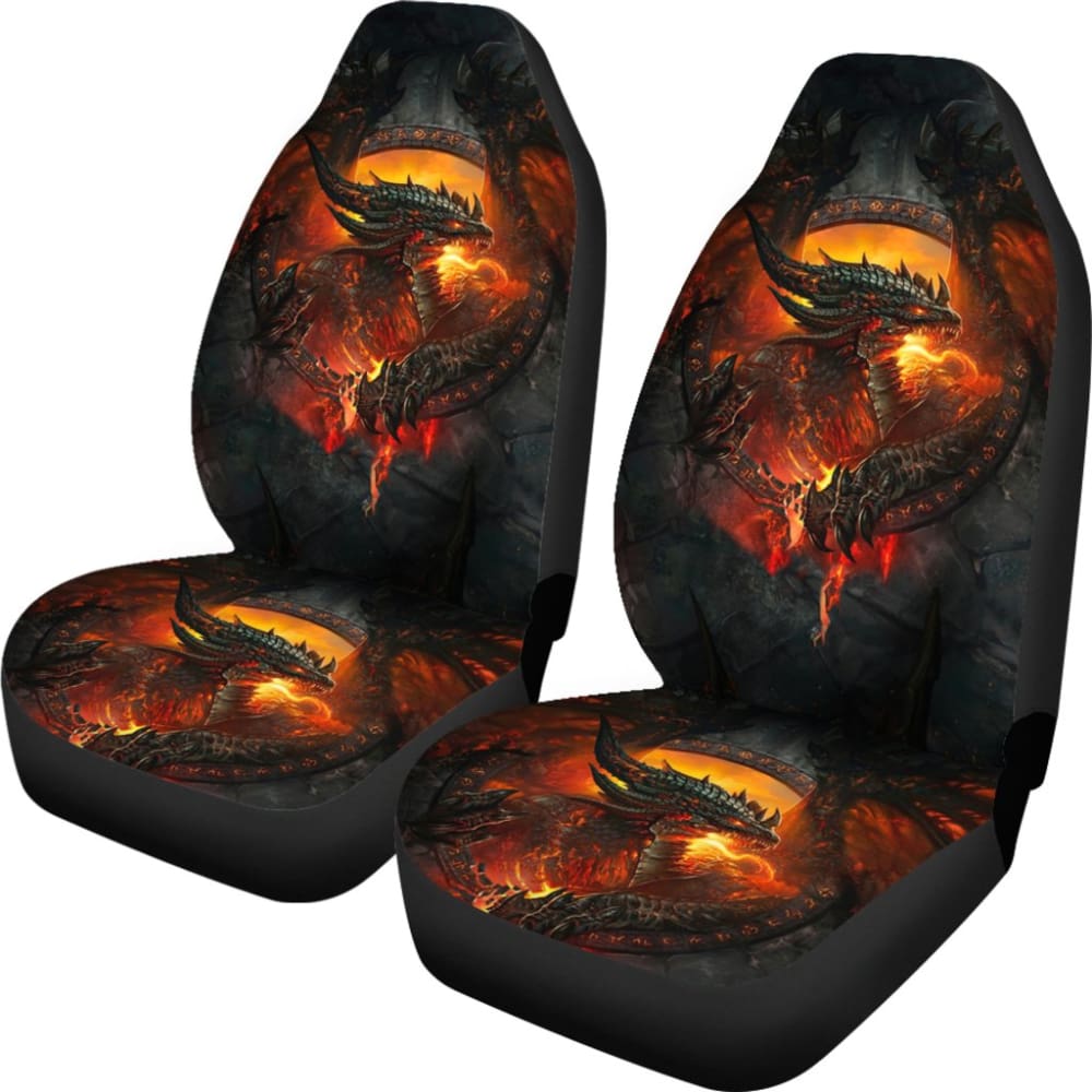 Premium Fire Dragon Design Car Seat Covers - Universal Fit for Cars, SUVs & Trucks - Durable & Stylish Interior Upgrade for Gamers & Fantasy Fans